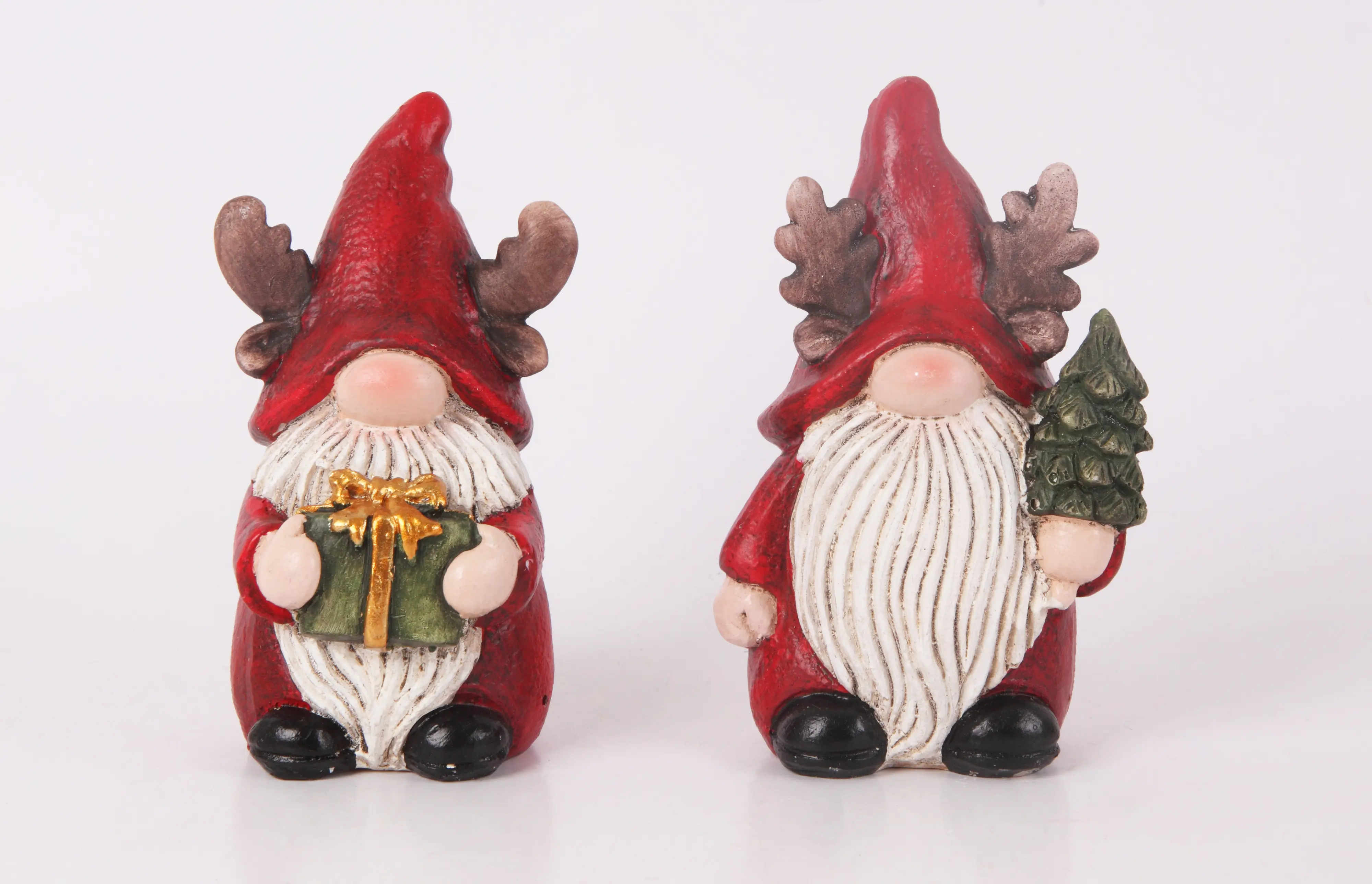 Dekofigur Zwerg Polyresin 15 cm rot weiß 2-fach sortiert 