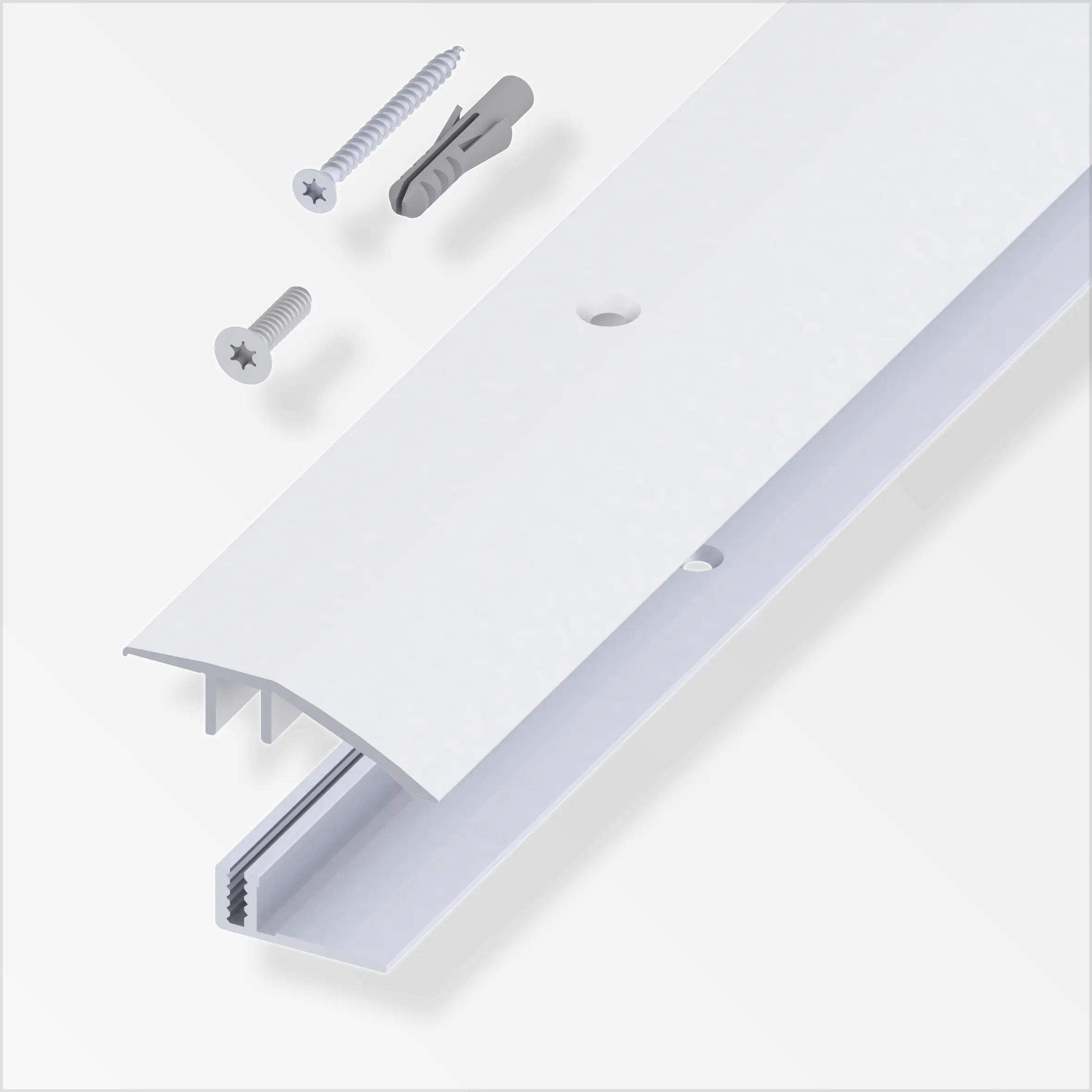 alfer Niveauausgleichs- Träger-Profil 2 m, 45 x 7 - 15 mm silber