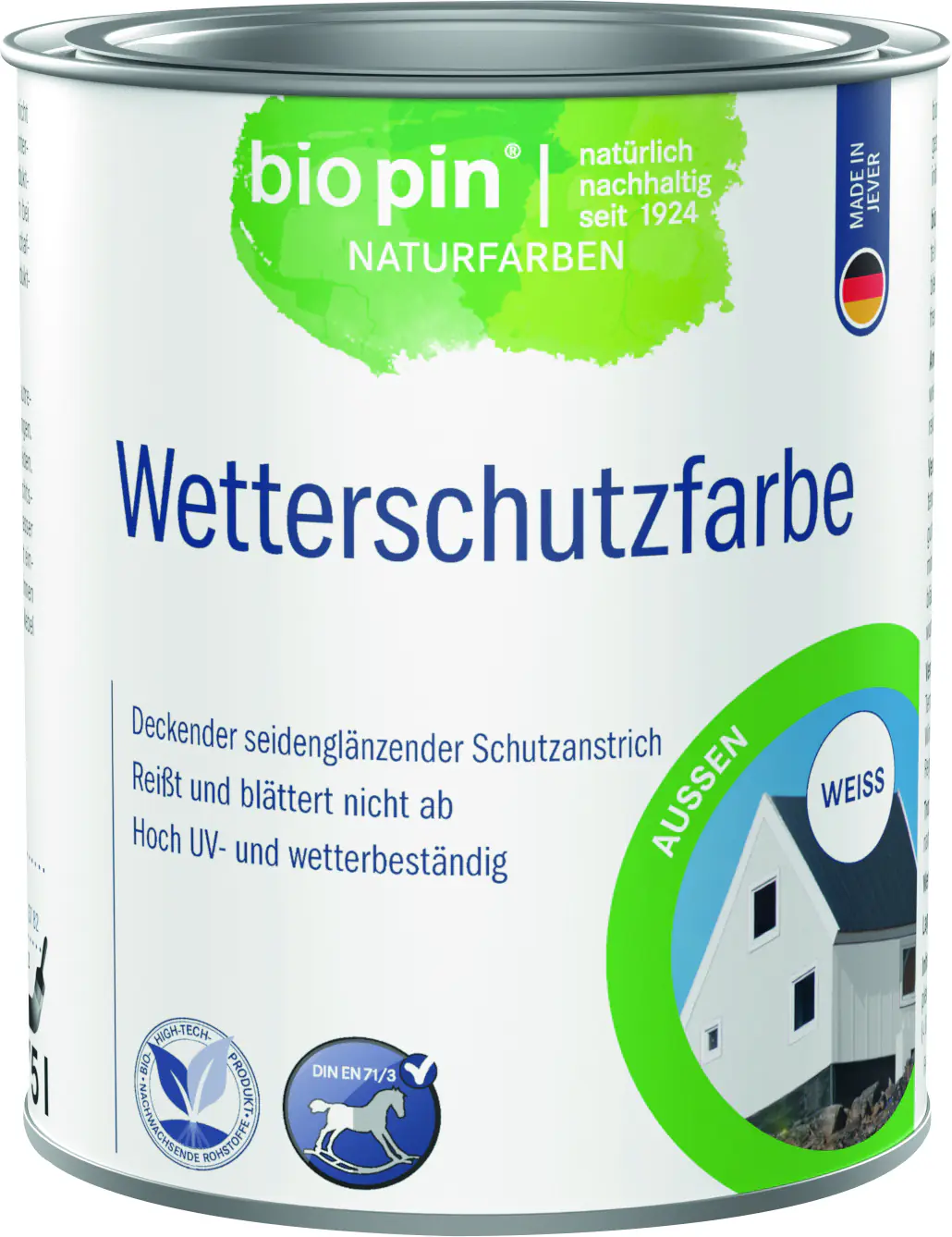 Biopin Wetterschutzfarbe 750 ml weiß Biopin Wetterschutzfarbe 750 ml weiß