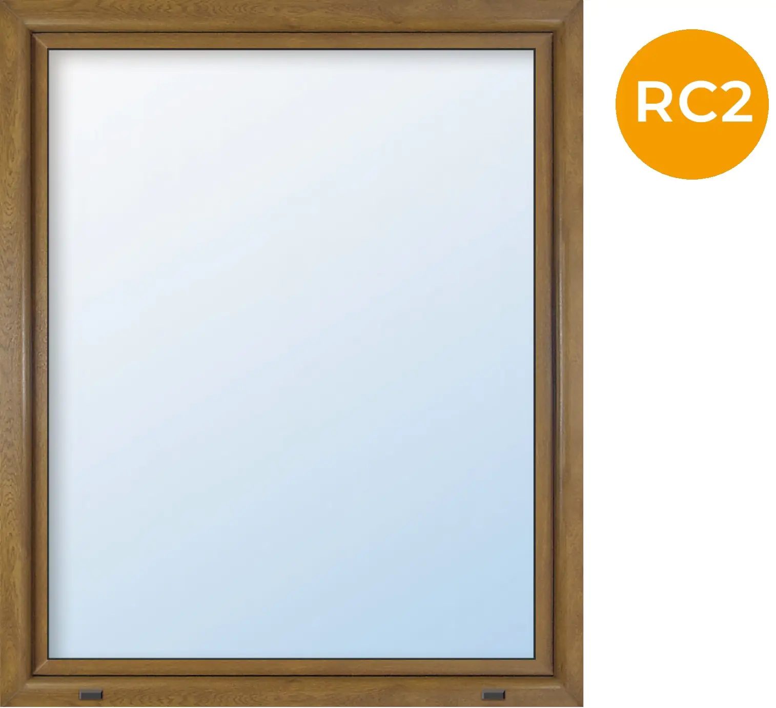 Meeth Kunststofffenster 90 x 120 cm 1-flg. Dreh-Kipp Rechts weiß/golden Oak RC 2 N