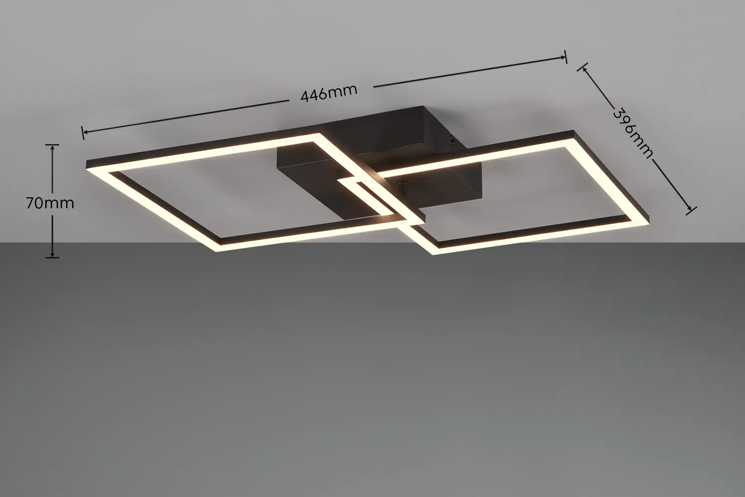 Trio Leuchten LED Deckenleuchte Trail 20W schwarz matt