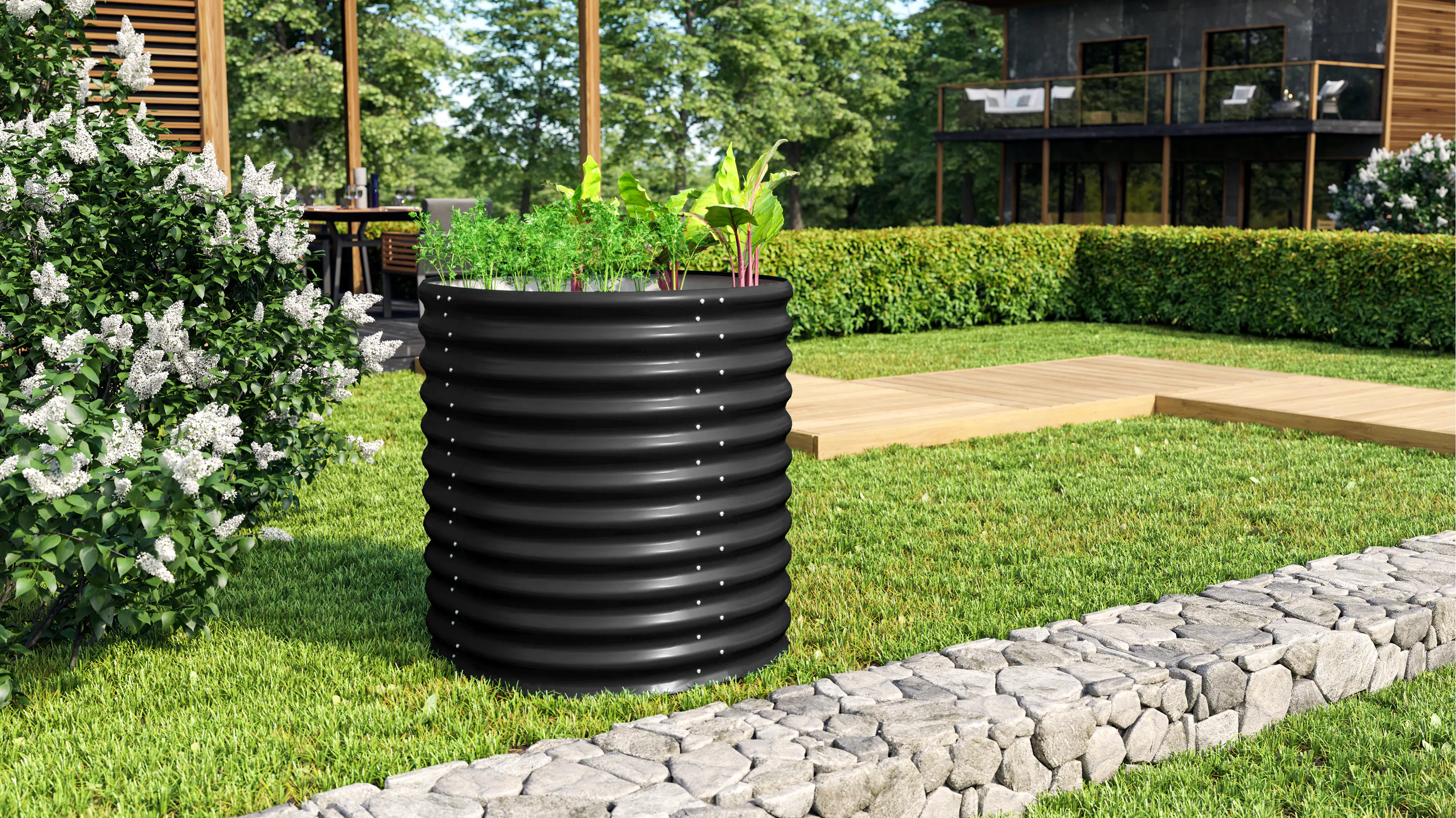 Vitavia Hochbeet Terra Rund 82 x 82 x 86 cm aluminium