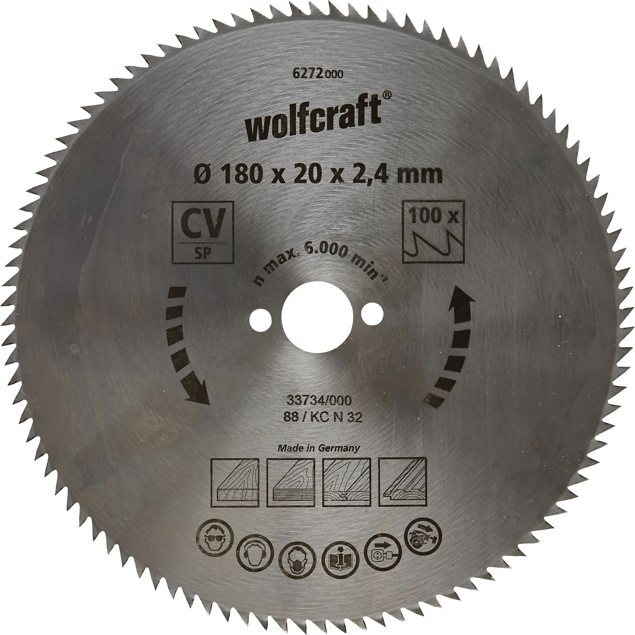 Wolfcraft Kreissägeblatt Ø 180 mm Bohrung Ø 20 mm 72 Zähne Wolfcraft Kreissägeblatt Ø 180 mm Bohrung Ø 20 mm 72 Zähne