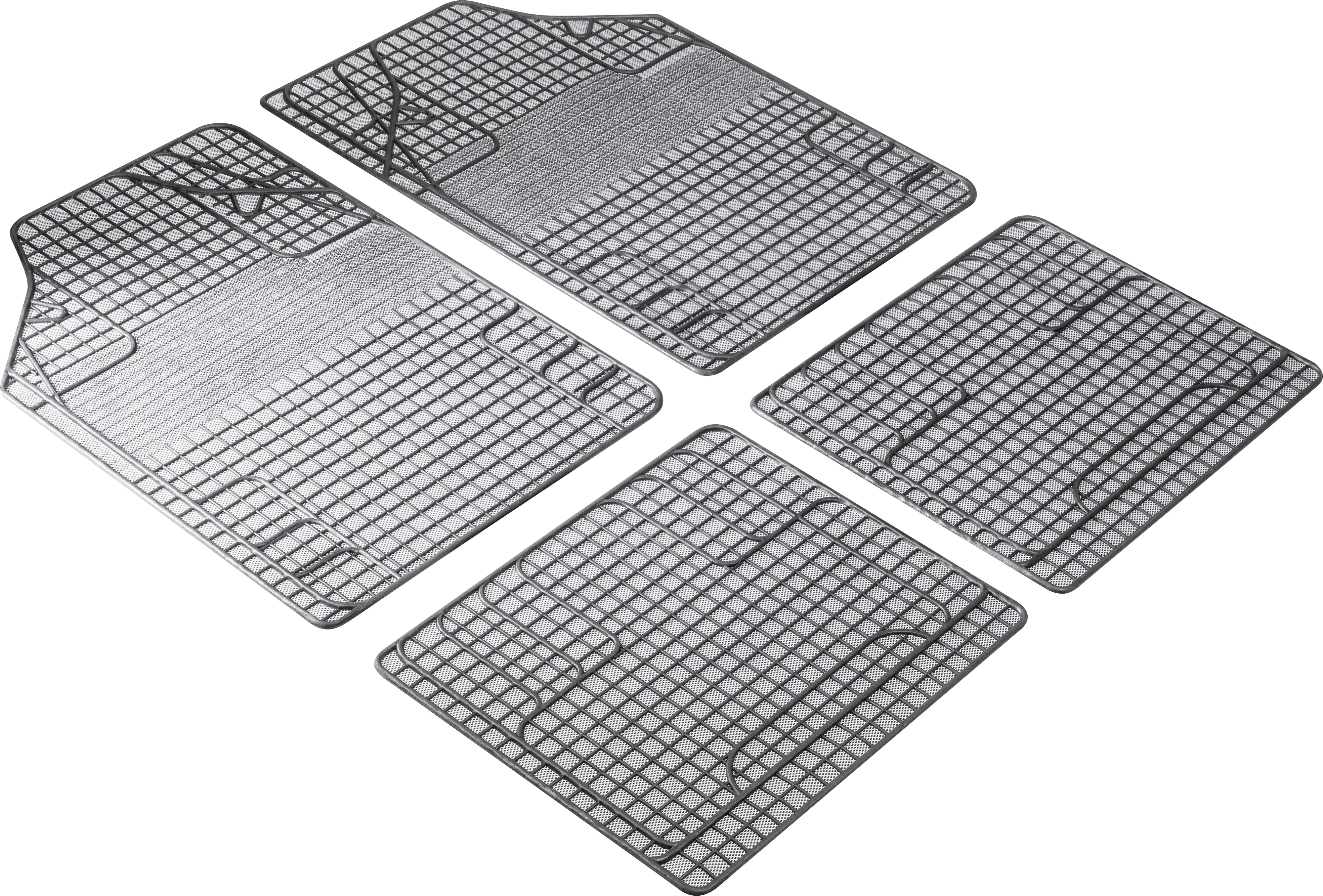 Walser Universal Fußmatten Gummi New Style Komplett-Set weiß 