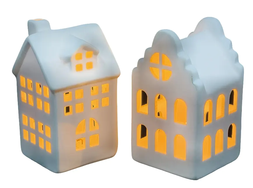 TrendLine Lichthaus Keramik 9 cm weiß