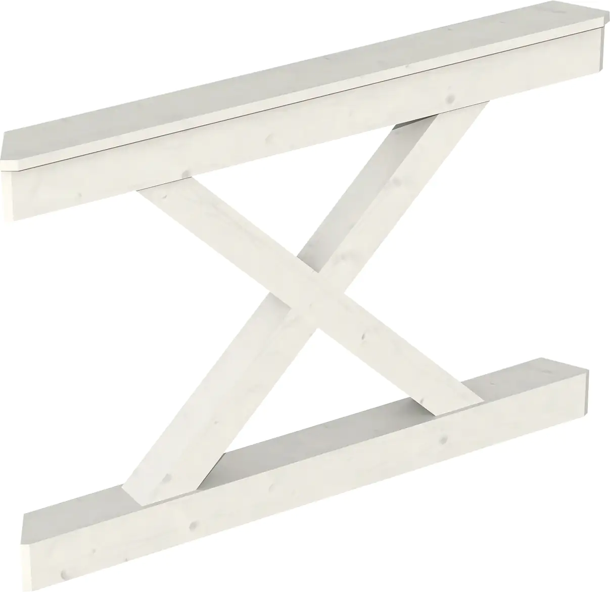 SKAN HOLZ Brüstung Andreaskreuz 120 x 84 cm, Fichte, lasiert in Weiß