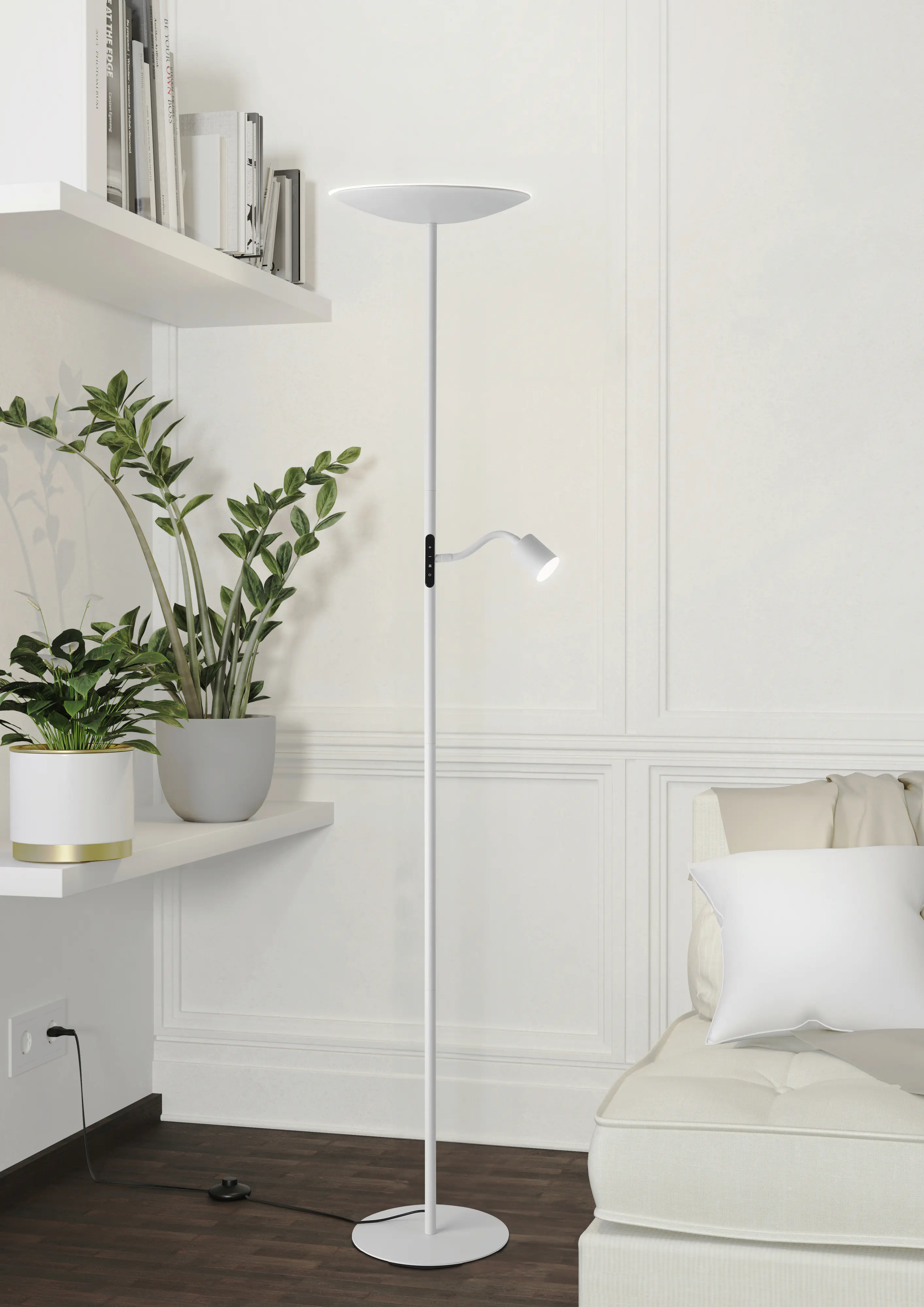 Eglo LED Stehleuchte Conivarino weiß 170 x 32 cm touchdimmbar warmweiß