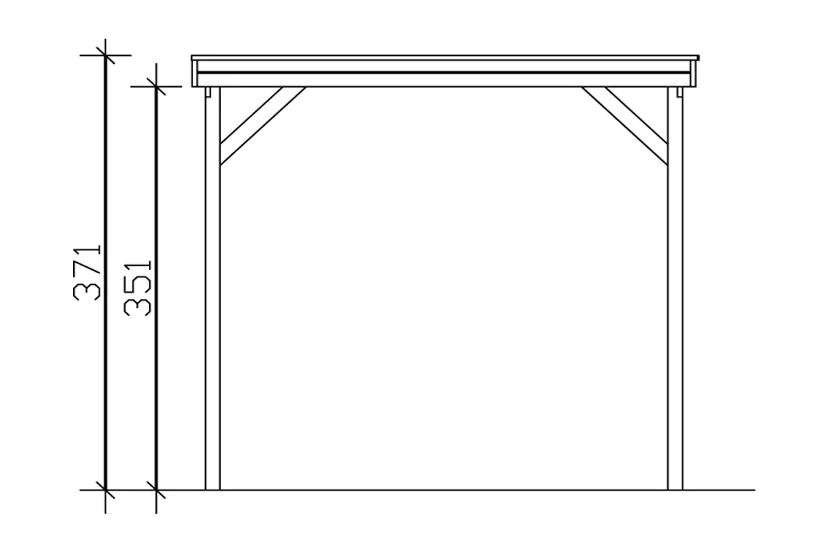 SKAN HOLZ Carport Friesland Caravan 397 x 555 cm, lasiert in Nussbaum