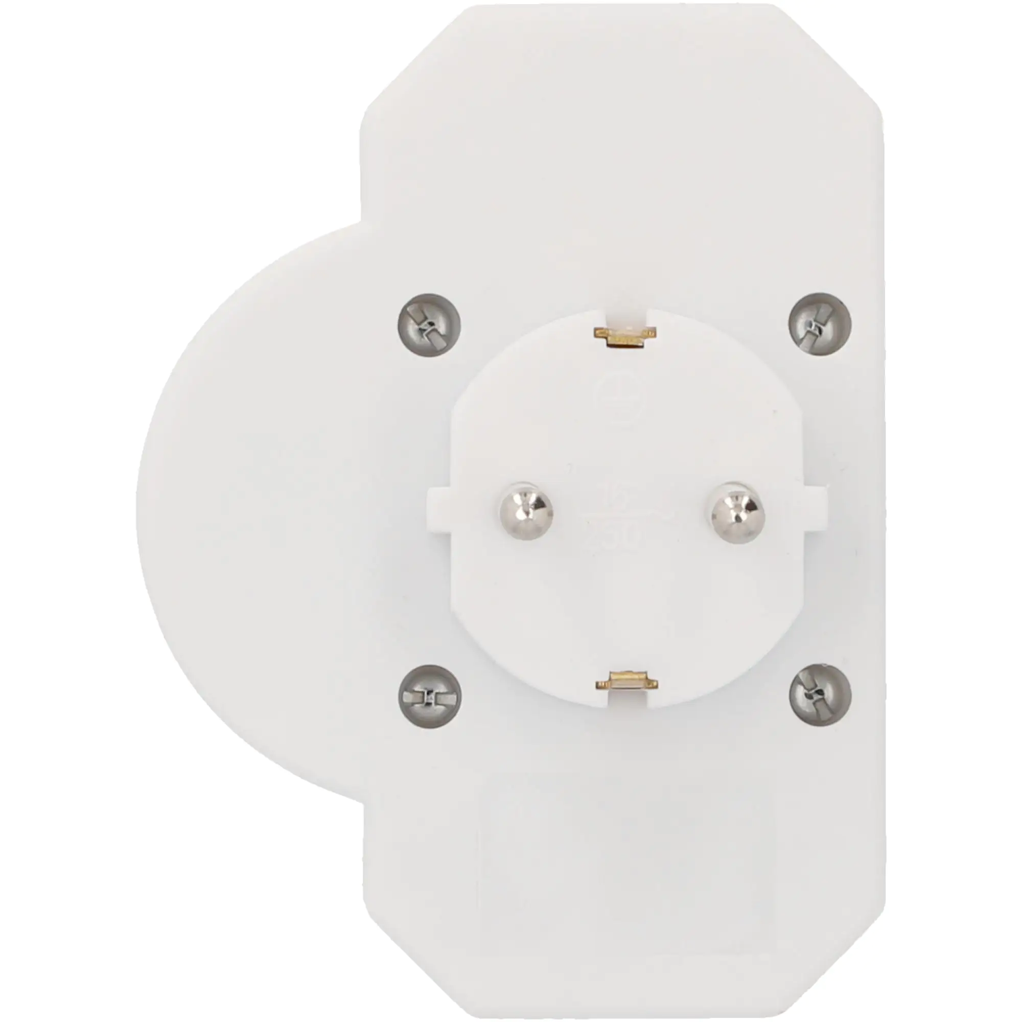 Steckdosenadapter mit Überspannungsschutz 1xSchutz-Kontakt, 2xEuro, weiß