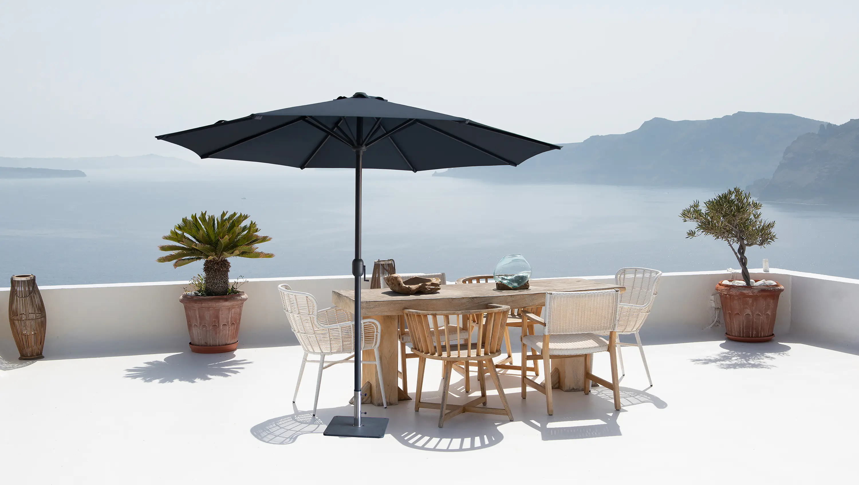 Primaster Sonnenschirm Kreta anthrazit/grau Ø 300 cm 