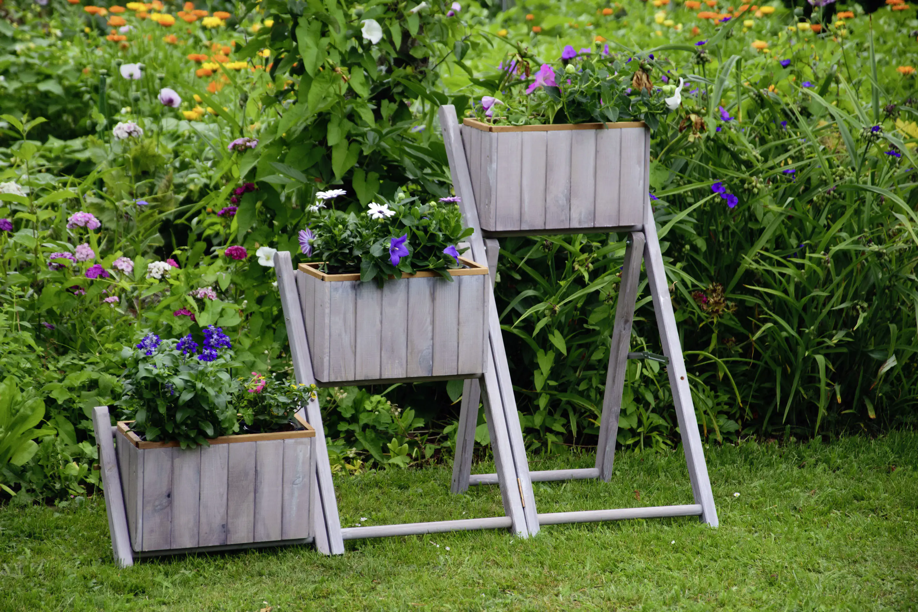 4055894292525_3169703 Dobar Ausklappbare Pflanztreppe mit 3 Pflanzkästen 41 x 55 x 85 cm