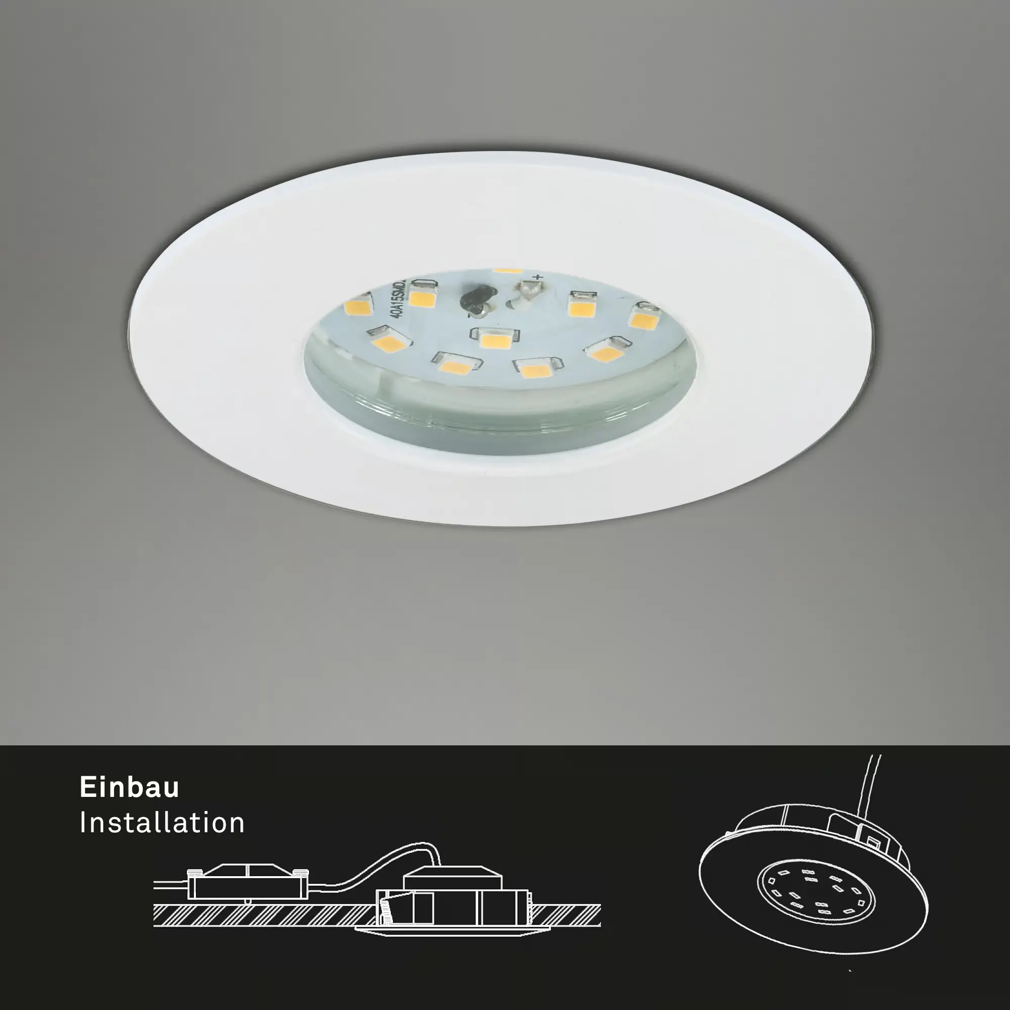 Briloner 3er Set LED Einbauleuchten Attach weiß Ø 7,5 cm dimmbar Briloner 3er Set LED Einbauleuchten Attach weiß Ø 7,5 cm dimmbar