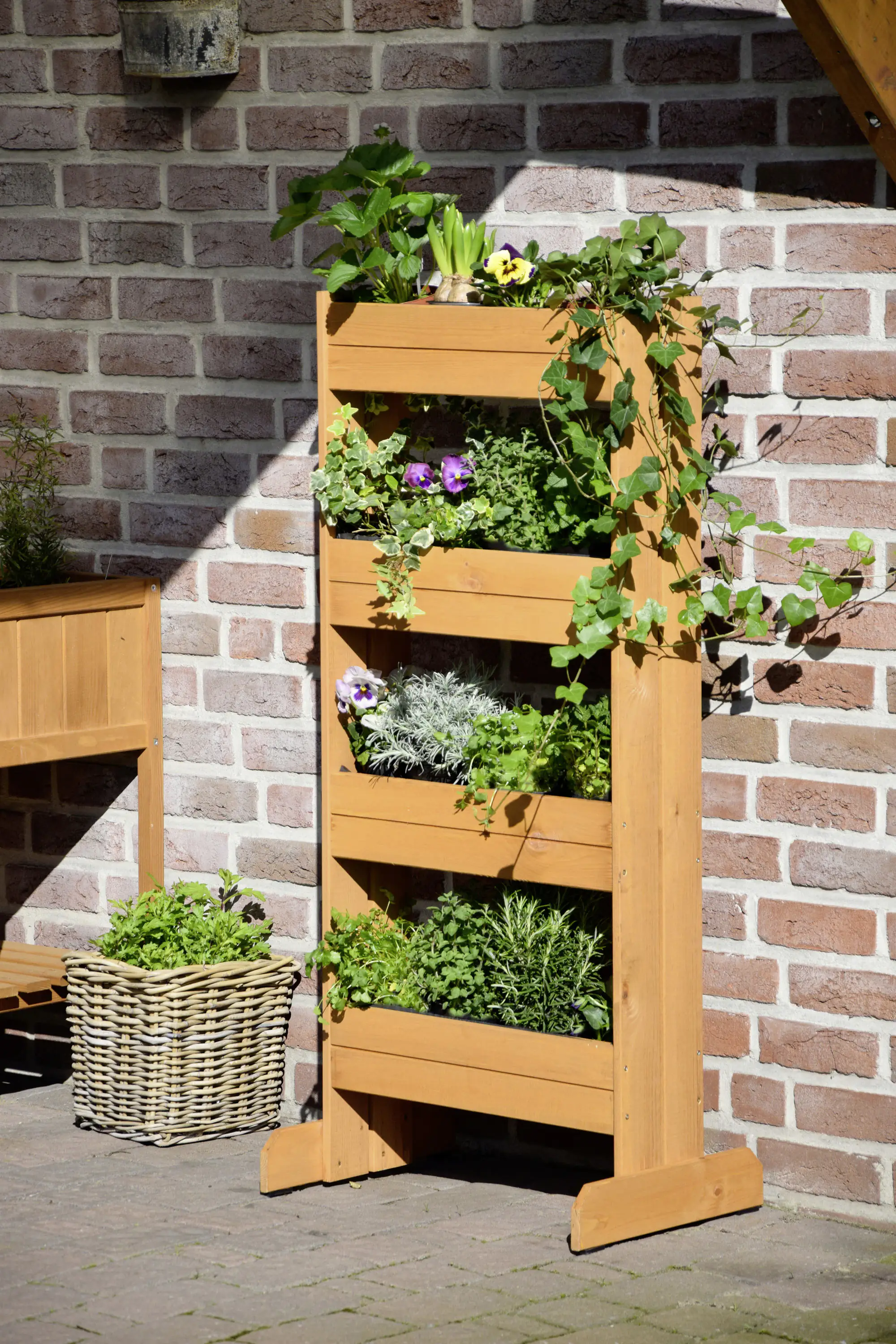 4055894583722_3169853 Dobar Vertikalbeet 4 Pflanzkästen braun 55 x 40 x 125 cm