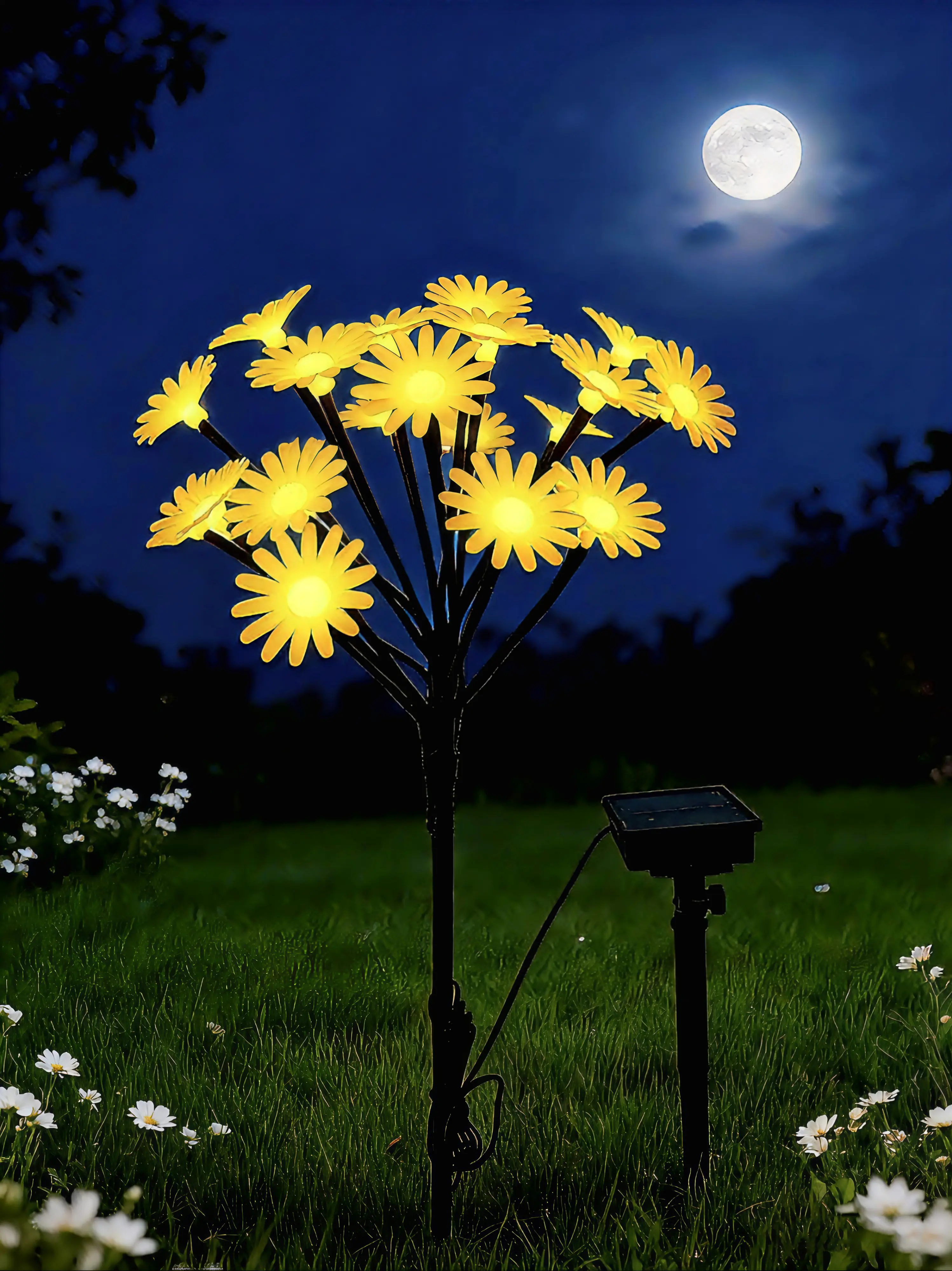 Dapo LED Solarstecker Gänseblümchen weiß