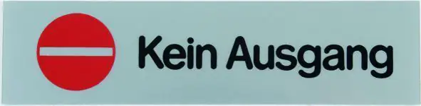 Conacord Klebeschild "Kein Ausgang"