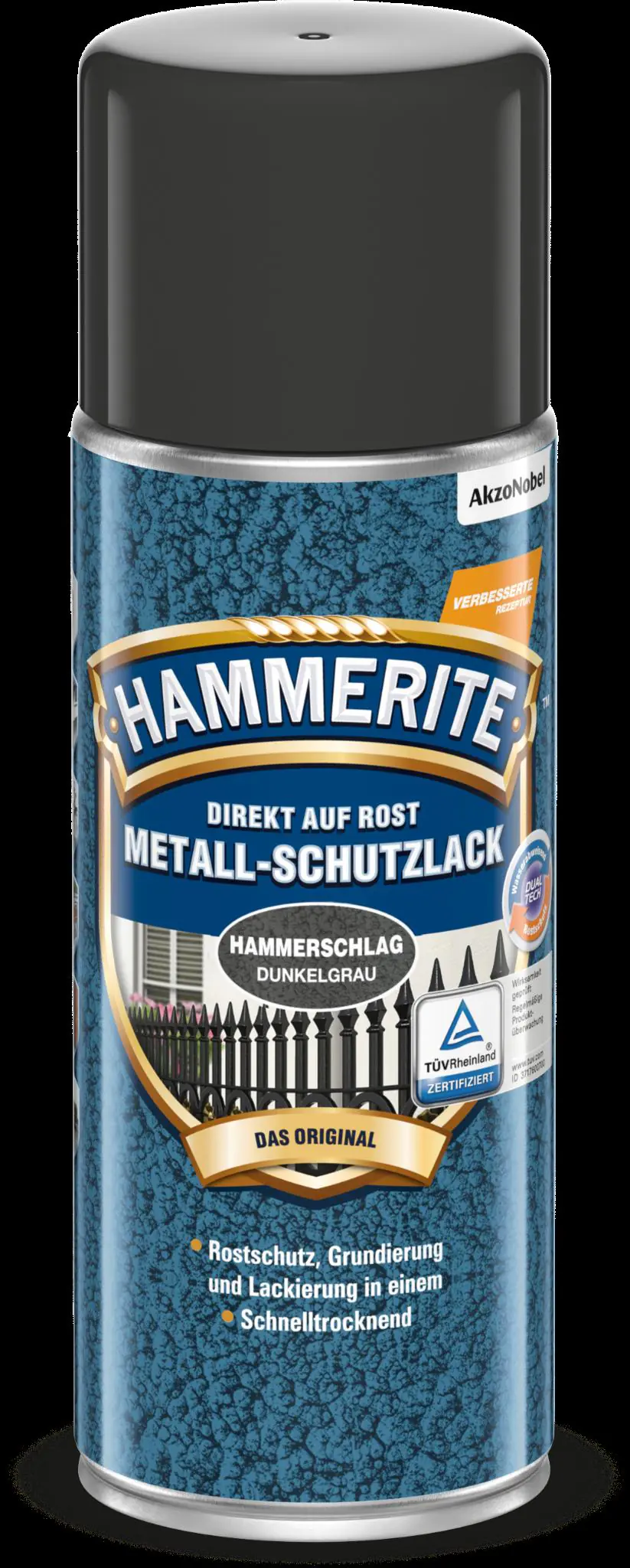 Hammerite Metall-Schutzlack Hammerschlag Spray 400 ml dunkelgrau Hammerite Metall-Schutzlack Hammerschlag Spray 400 ml dunkelgrau