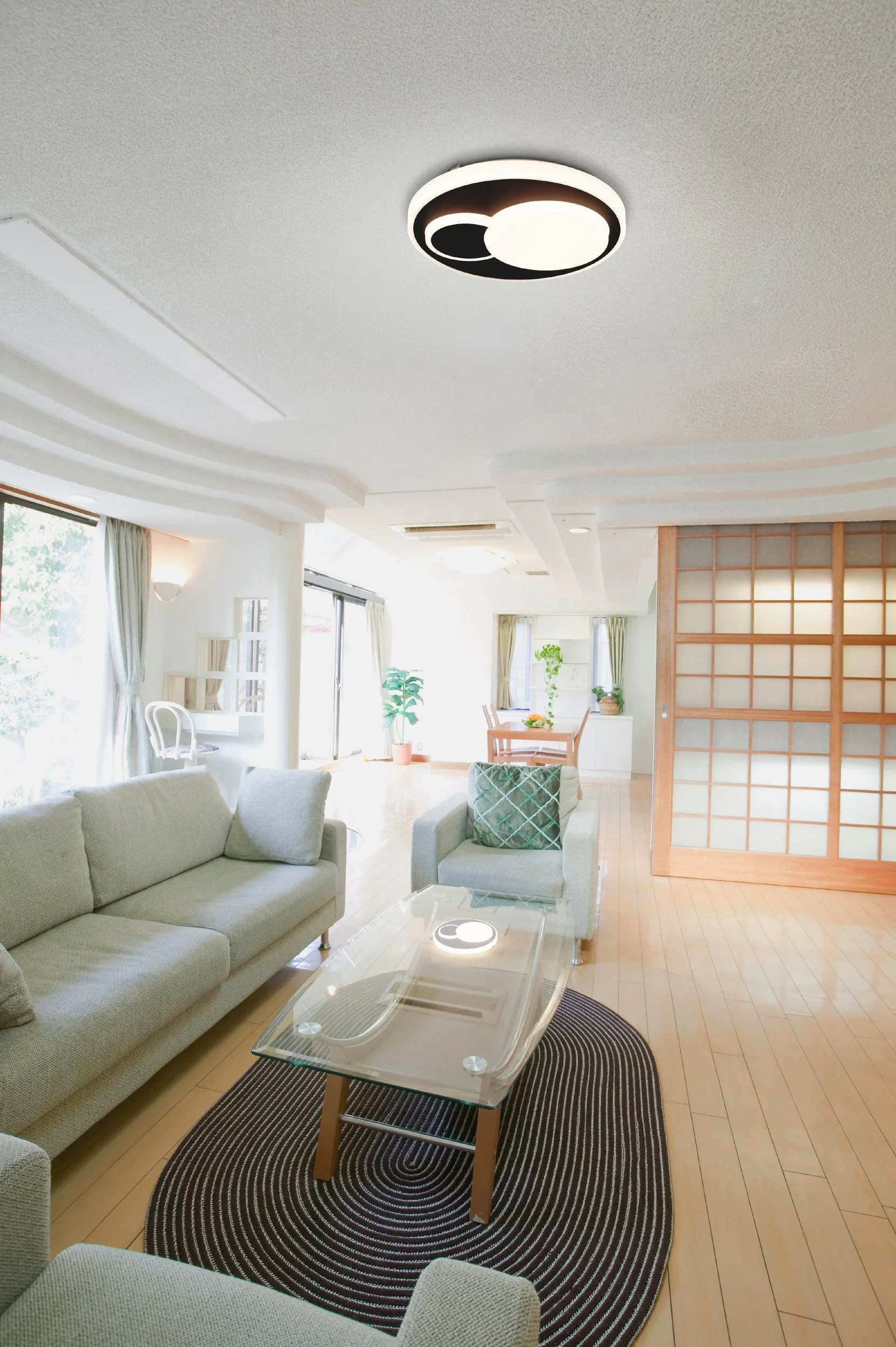 Eglo LED Deckenleuchte Lepreso weiß-schwarz Ø 38,5 cm warmweiß