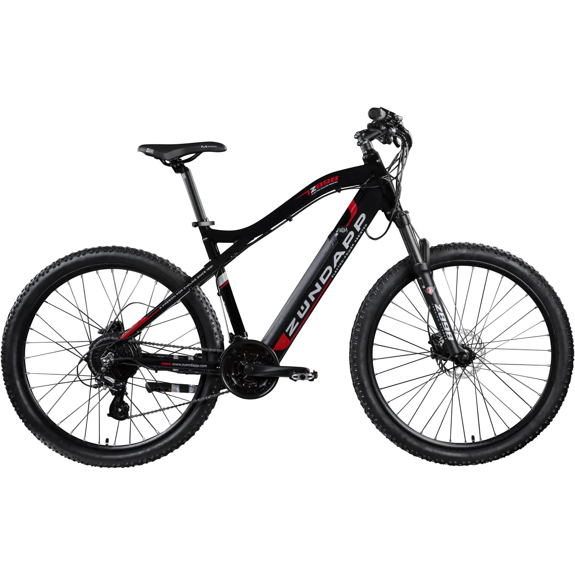 Zündapp E-Bike MTB Z898 27,5 Zoll RH 48cm 10-Gang Deore, 540 Wh schwarz rot
