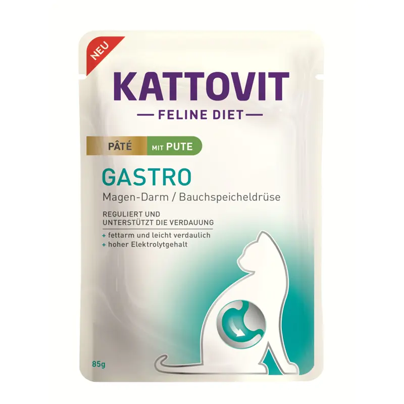Kattovit Katzennassfutter Diet gastro Paté mit Pute 85 g