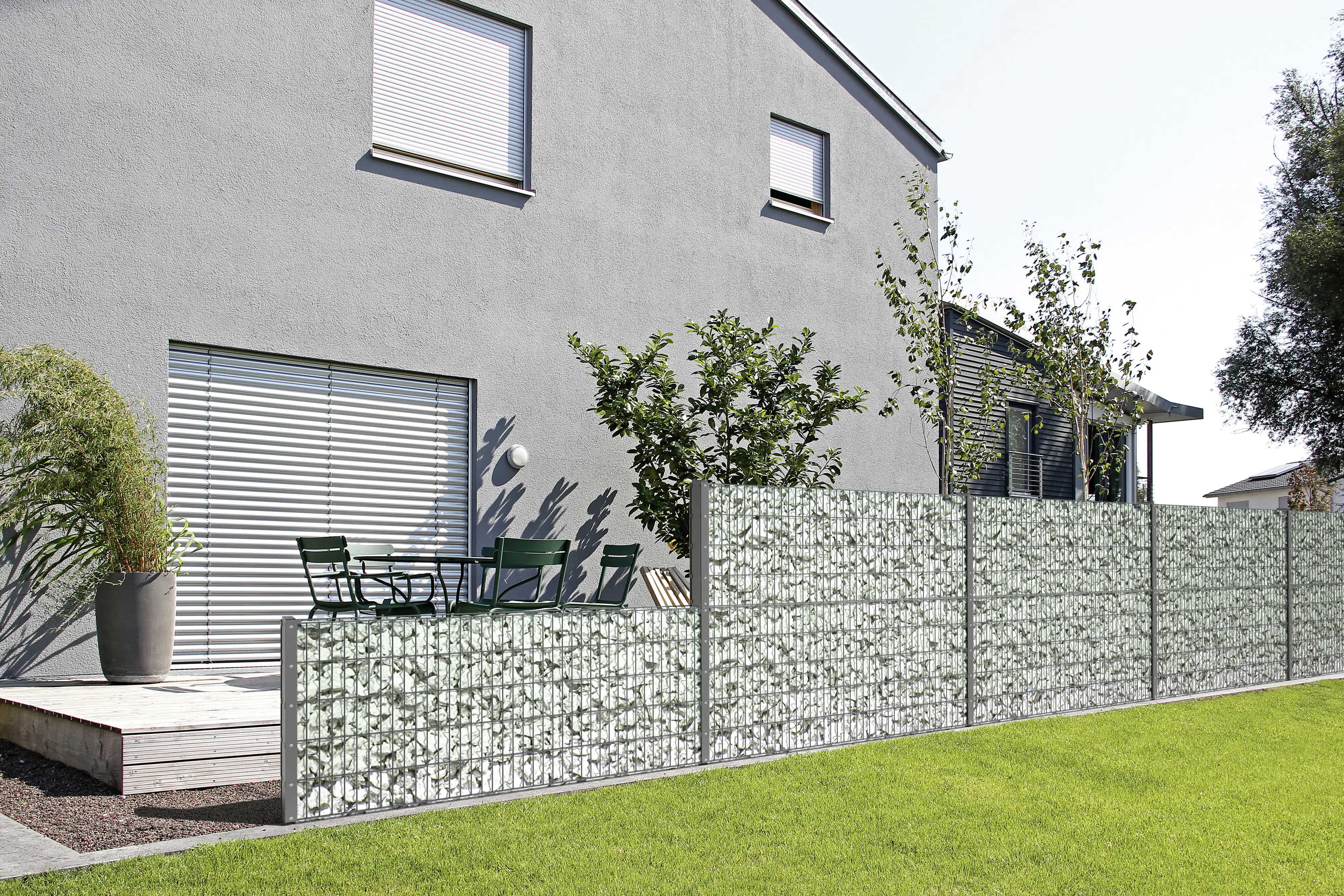 4004338646271_2176536 Alberts Gabionen Anbauset Step² 200 x 100 cm anthrazit zE