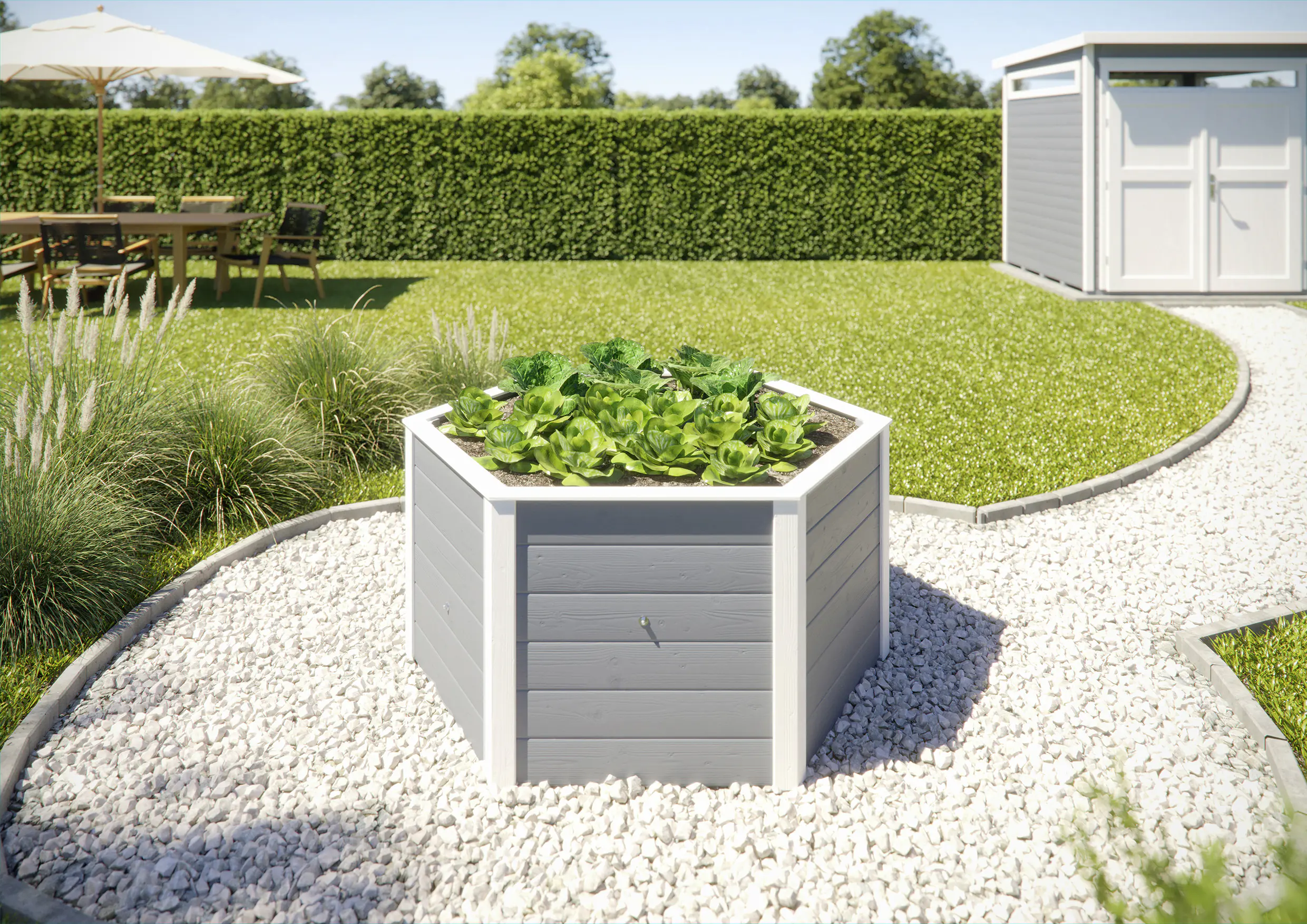 Weka Hochbeet Element grau 143 x 143 x 68,5 cm