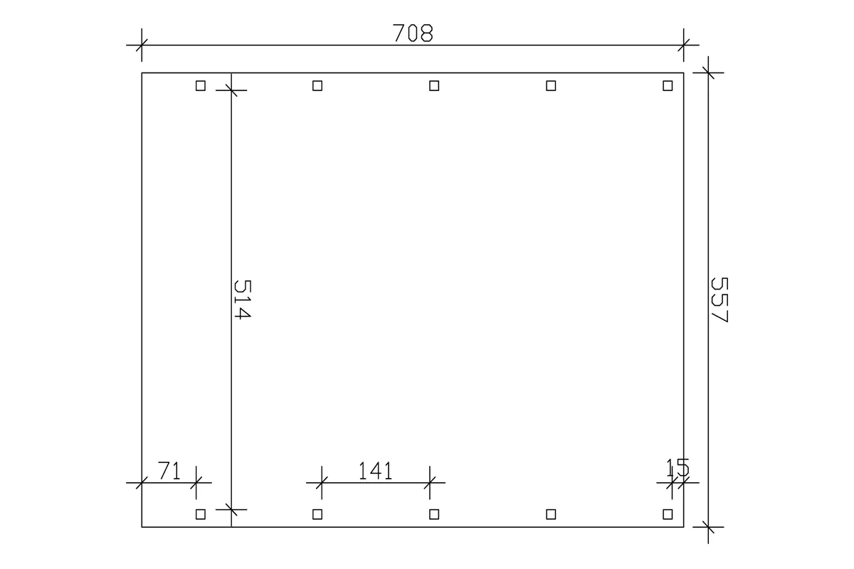 SKAN HOLZ Carport Friesland 557 x 708 cm mit Aluminiumdach