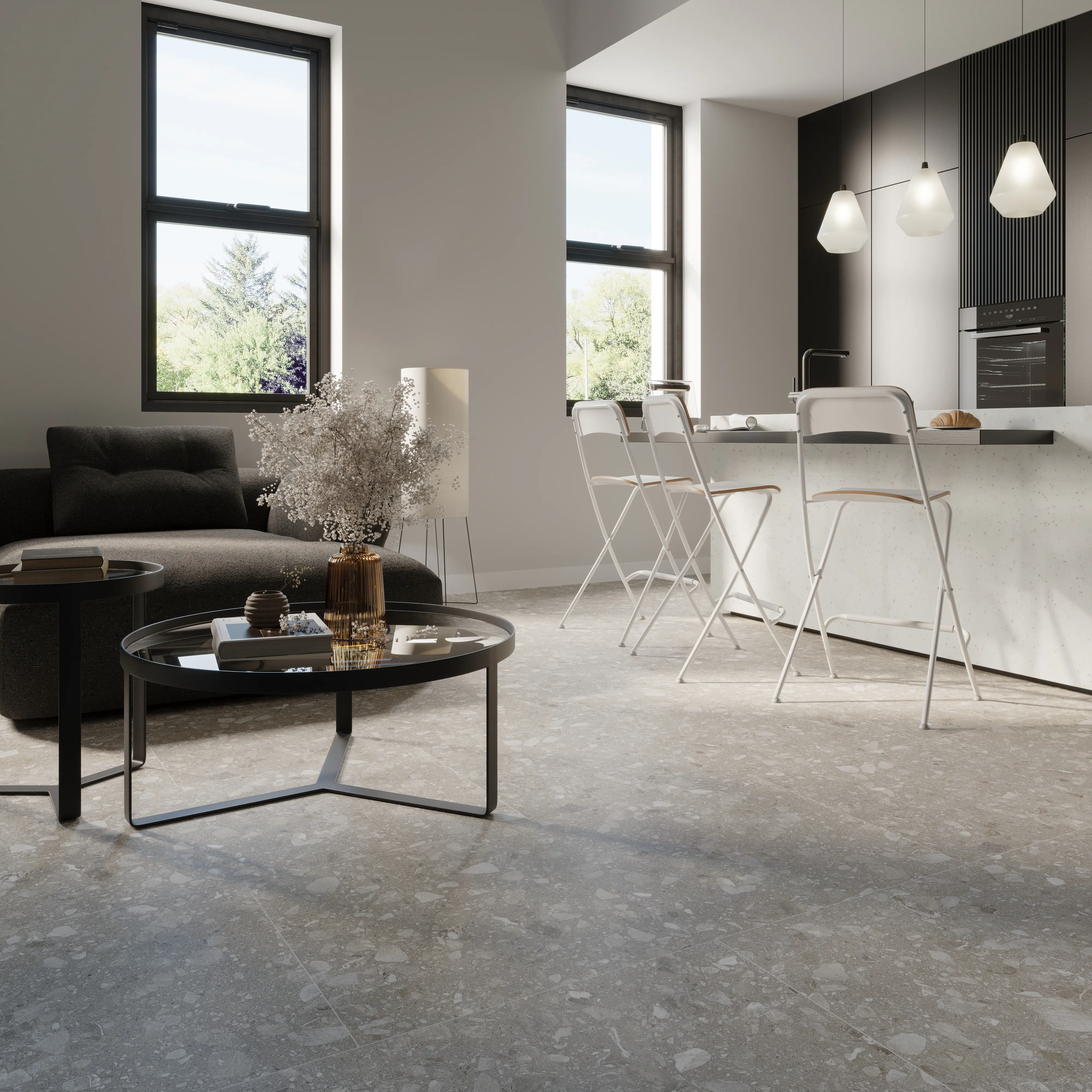 Bodenfliese Feinsteinzeug Terra 60 x 120 cm greige