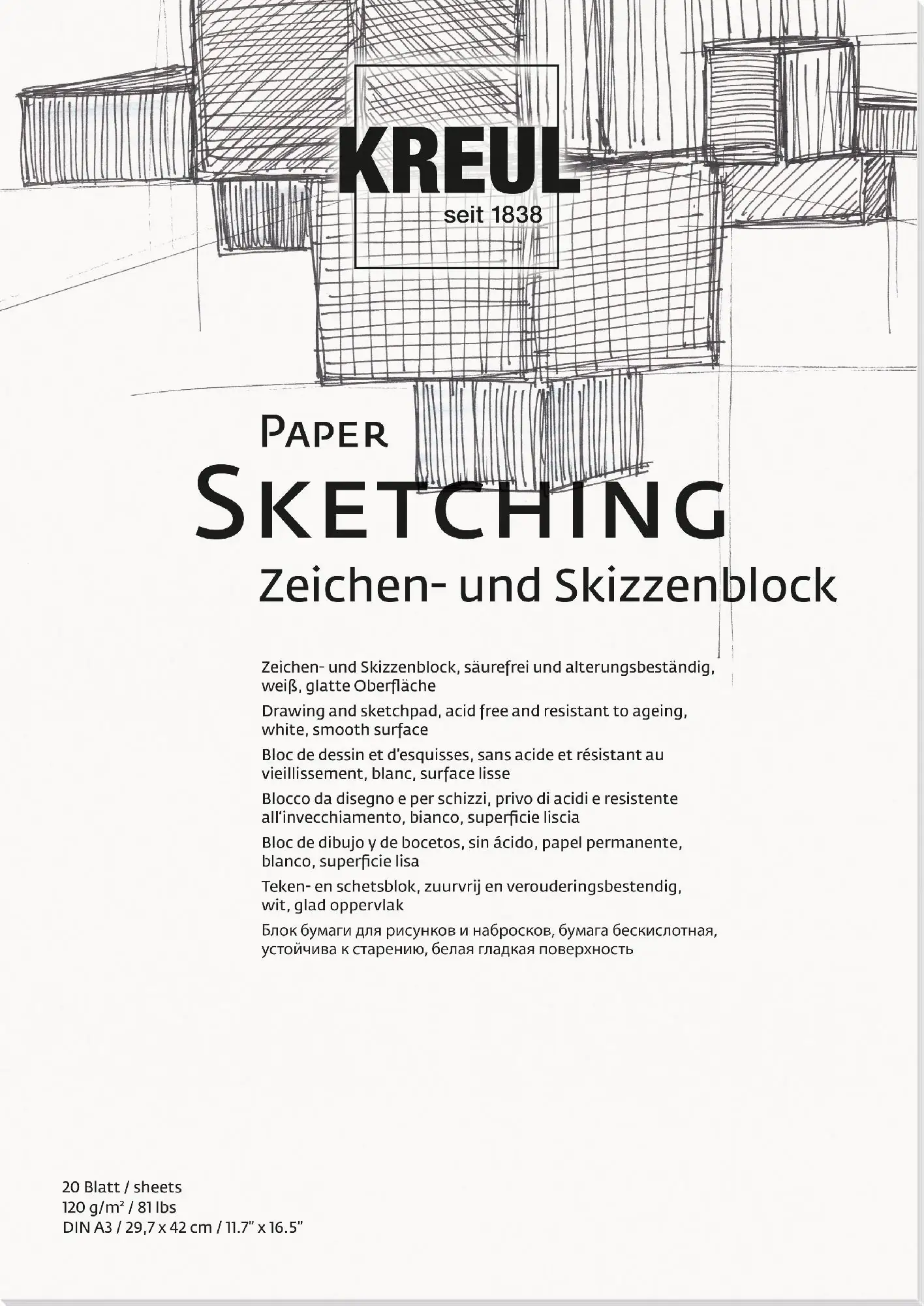 Kreul Paper Sketching 20 Blatt DIN A3