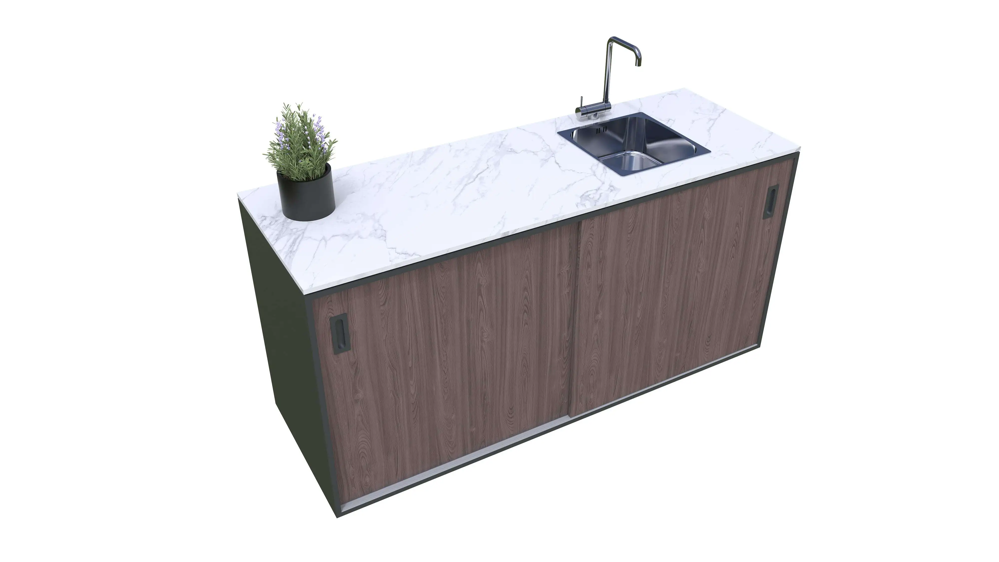 Bellano Living Element für Outdoorküchen inkl. Spüle rechts und 2 Türen walnuss Bellano Living Element für Outdoorküchen inkl. Spüle rechts und 2 Türen walnuss