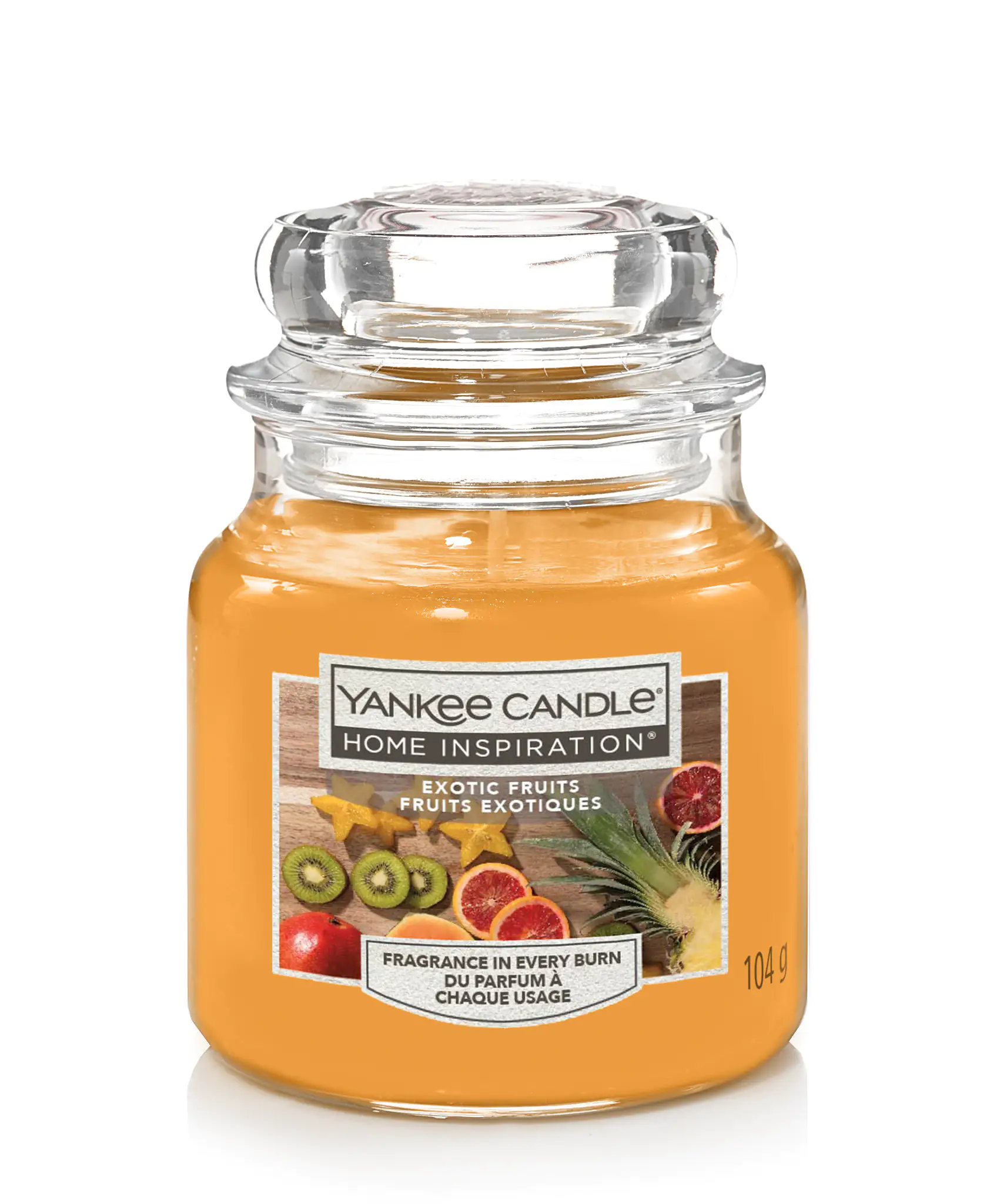 Yankee Candle Duftkerze Kleines Glas Exotic Fruits 104 g, orange
