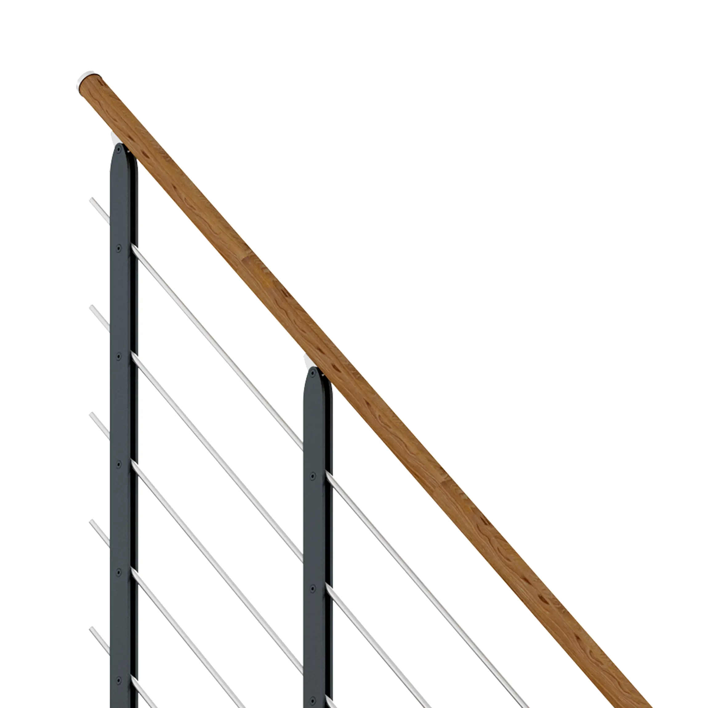 Dolle Mittelholmtreppe Sydney Eiche 75 cm 11 Stufen gerade mit Geländer anthrazit