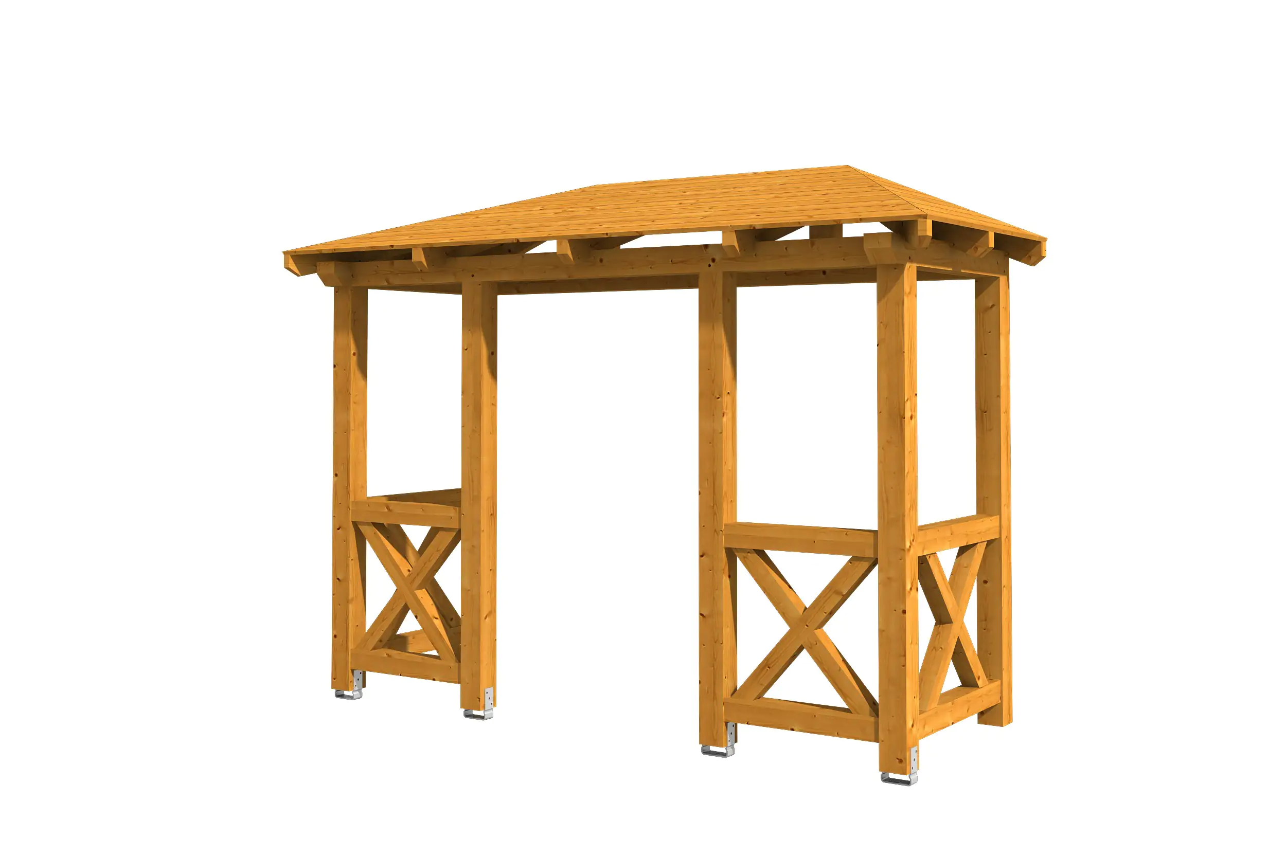 4018211016341 SKAN HOLZ Vordach Wismar Typ 5 351 x 134 cm, lasiert in Eiche hell