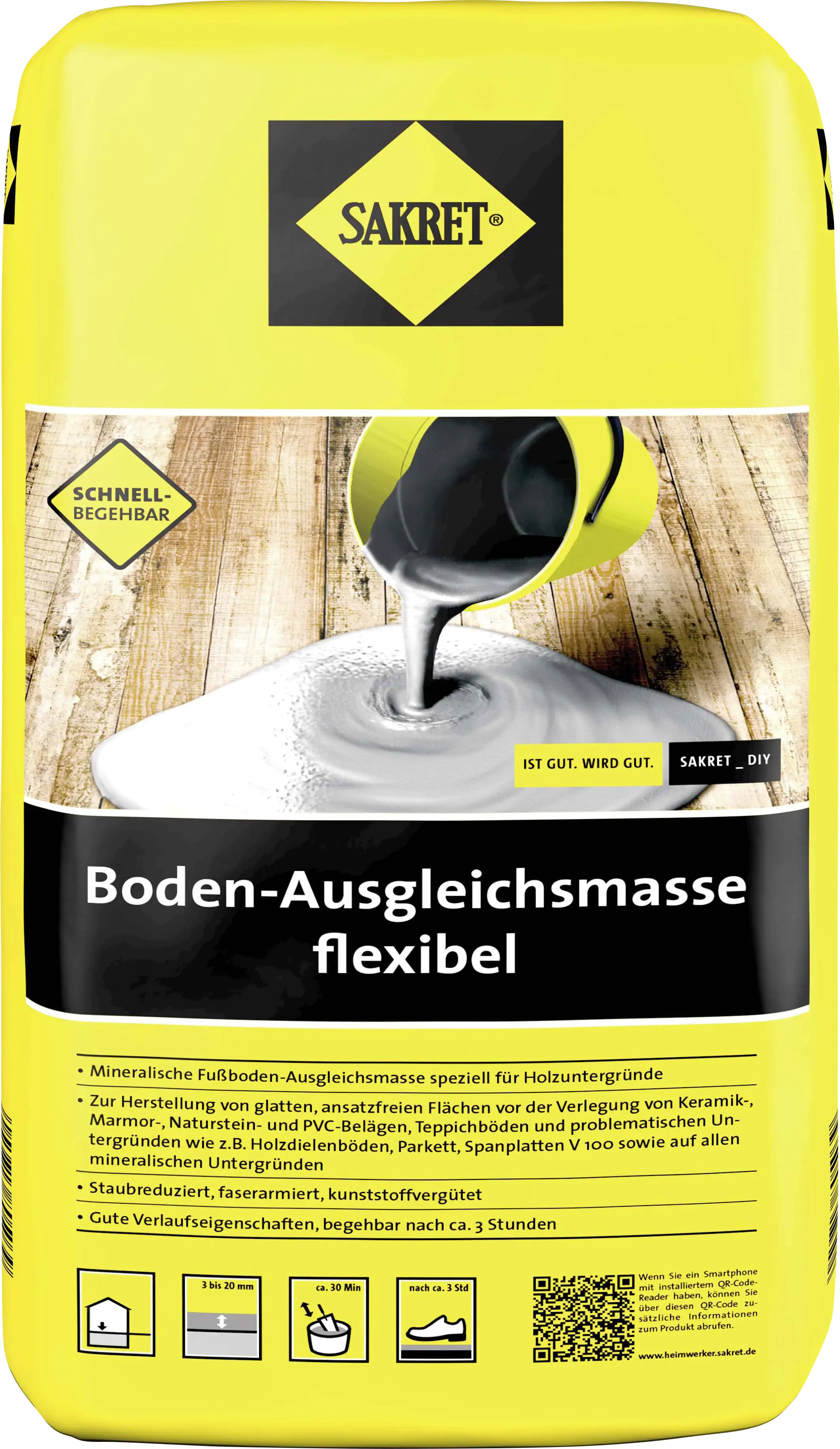 SAKRET Boden-Ausgleichsmasse flex ibel 10 kg Sack grau
