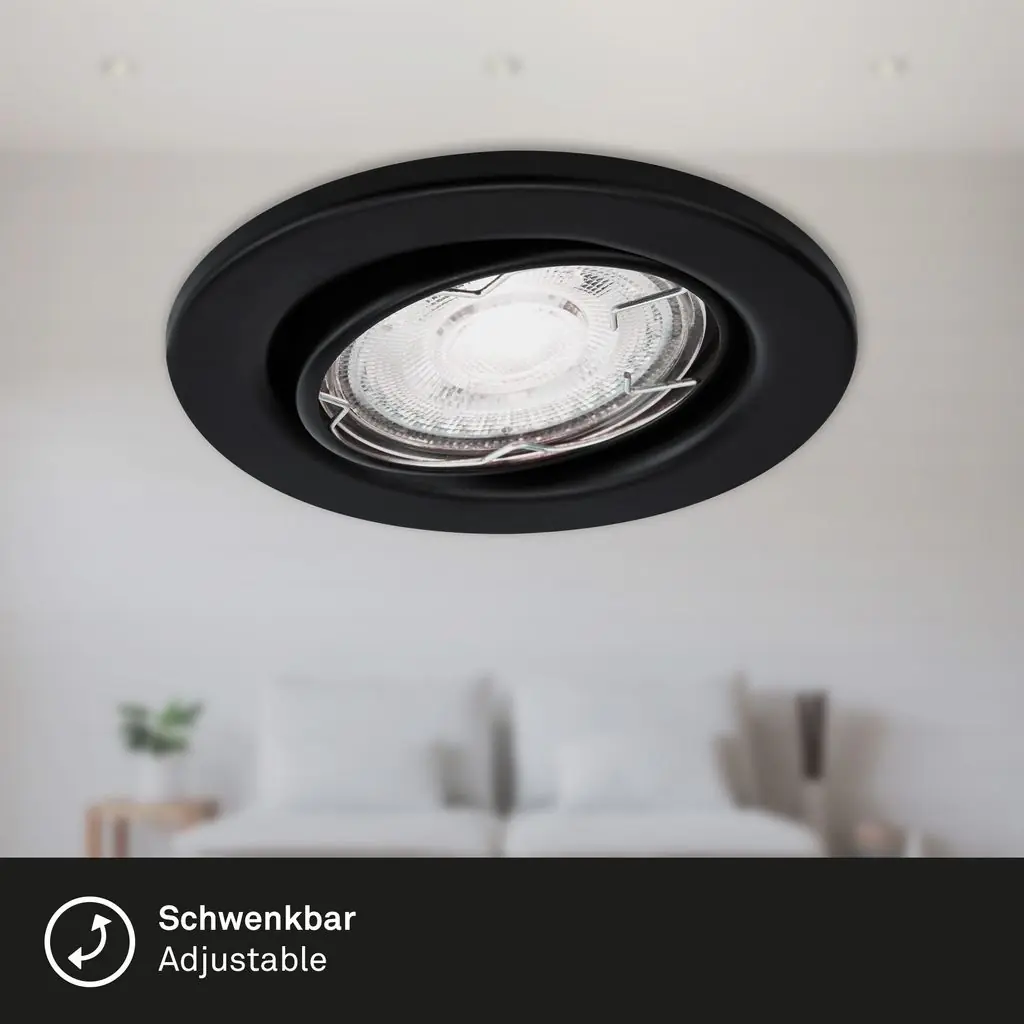 Di-Ka LED Einbauleuchte Sten 3er Set schwarz-matt Ø 8,5 cm GU10 5 W