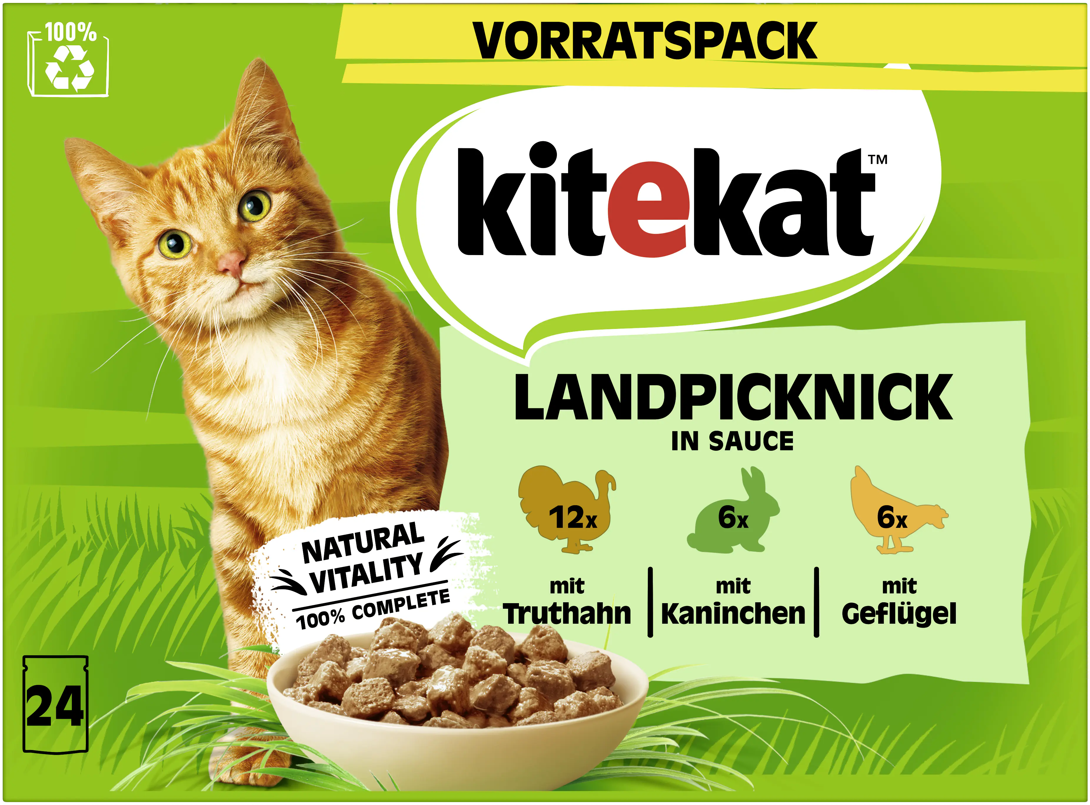 Kitekat Landpicknick in Sauce Multipack Vorratspack 24x85 g