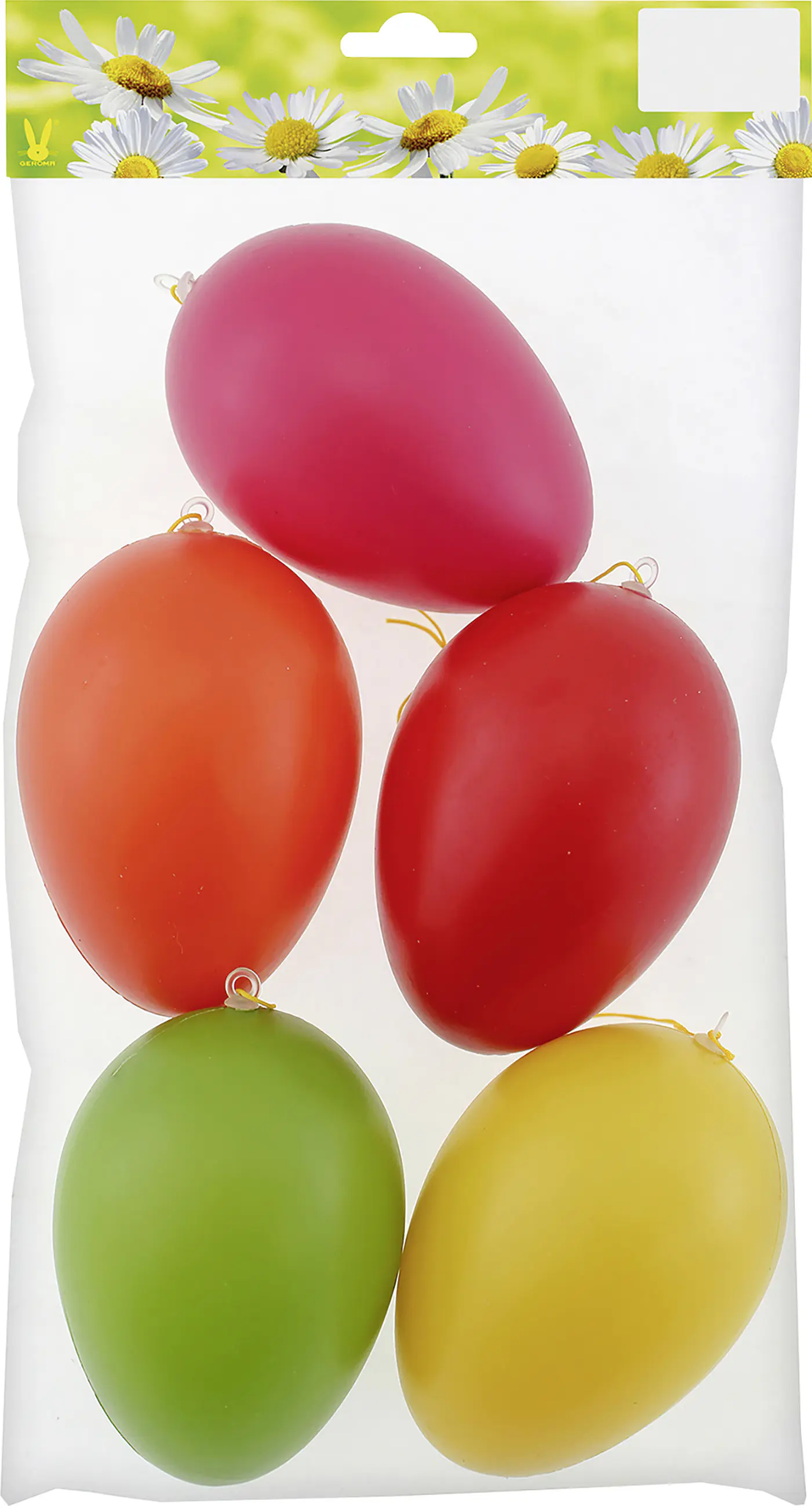 Ostereier Kunststoff zum Hängen 9 x 5 cm bunt 5 Stück 