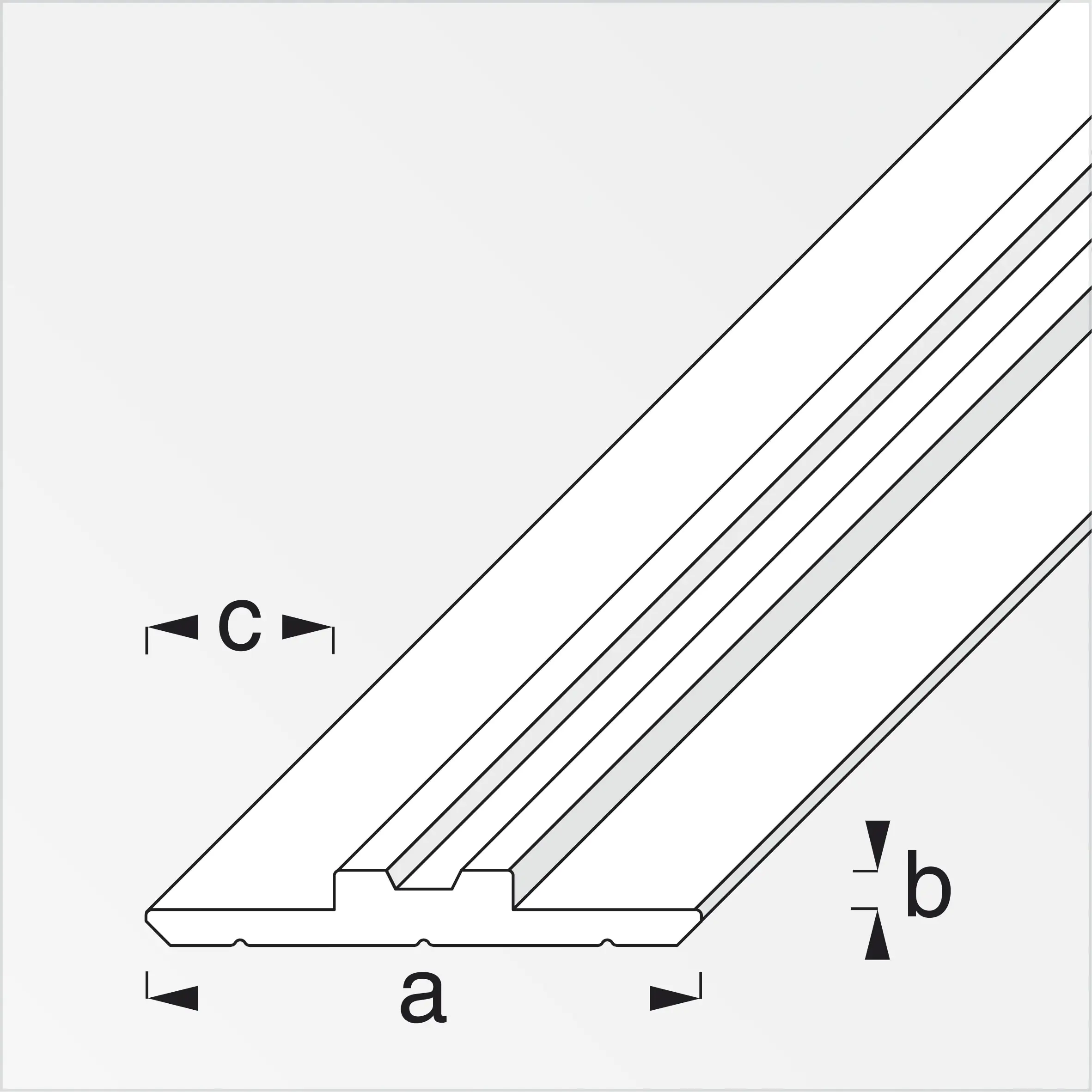 alfer Träger-Profil, zweiseitig 1 m, 29.5 x 1.2 x 10 mm Alu roh blank