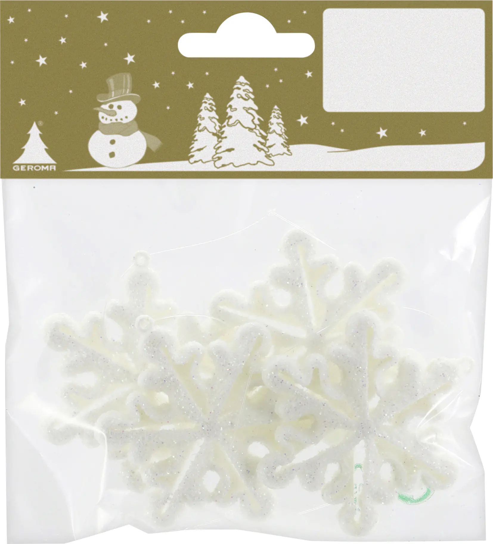 Dekohänger Schneeflocken 3D 12 cm weiß 4 Stück