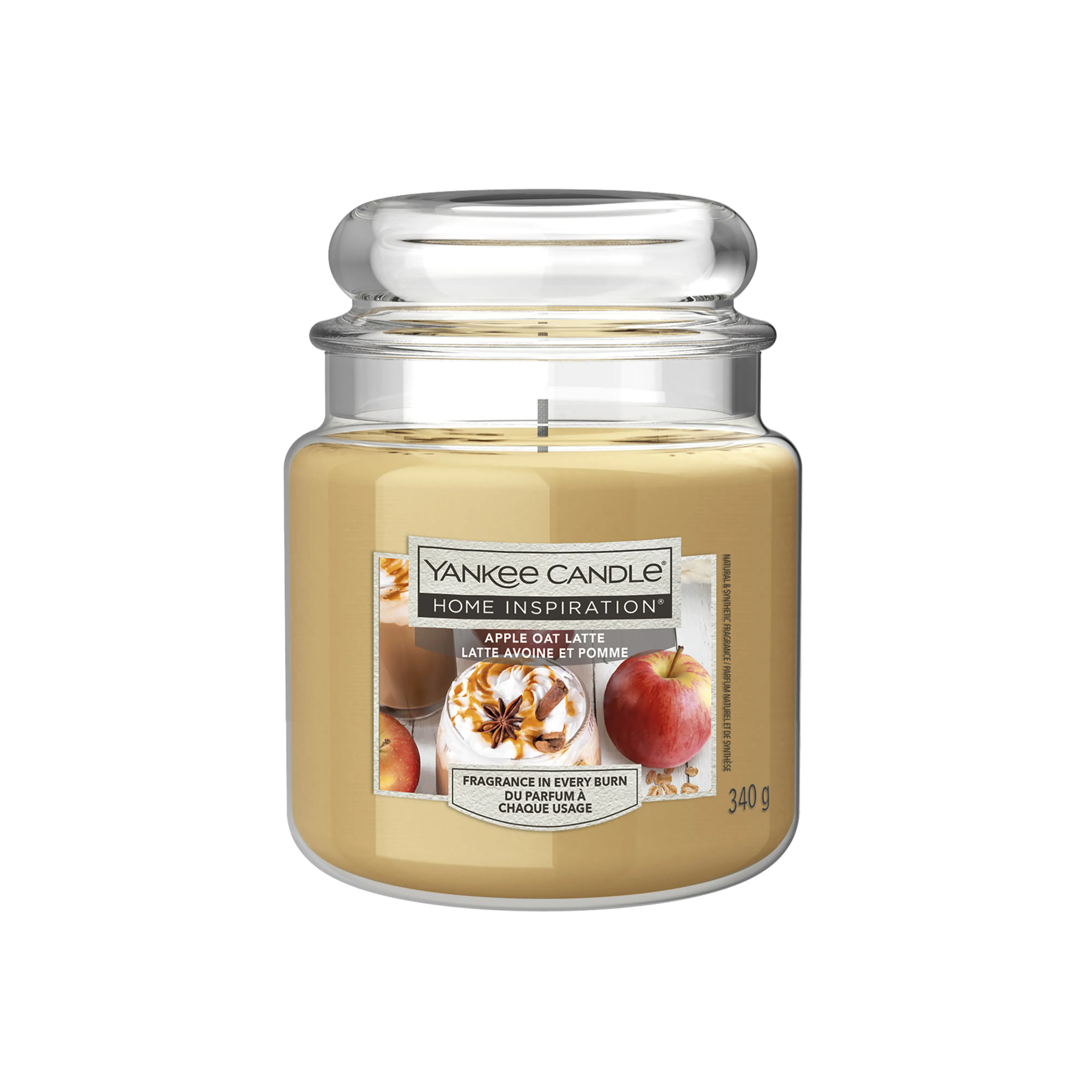 Yankee Candle Duftkerze Mittleres Glas Apple Oat Latte 340 g beige