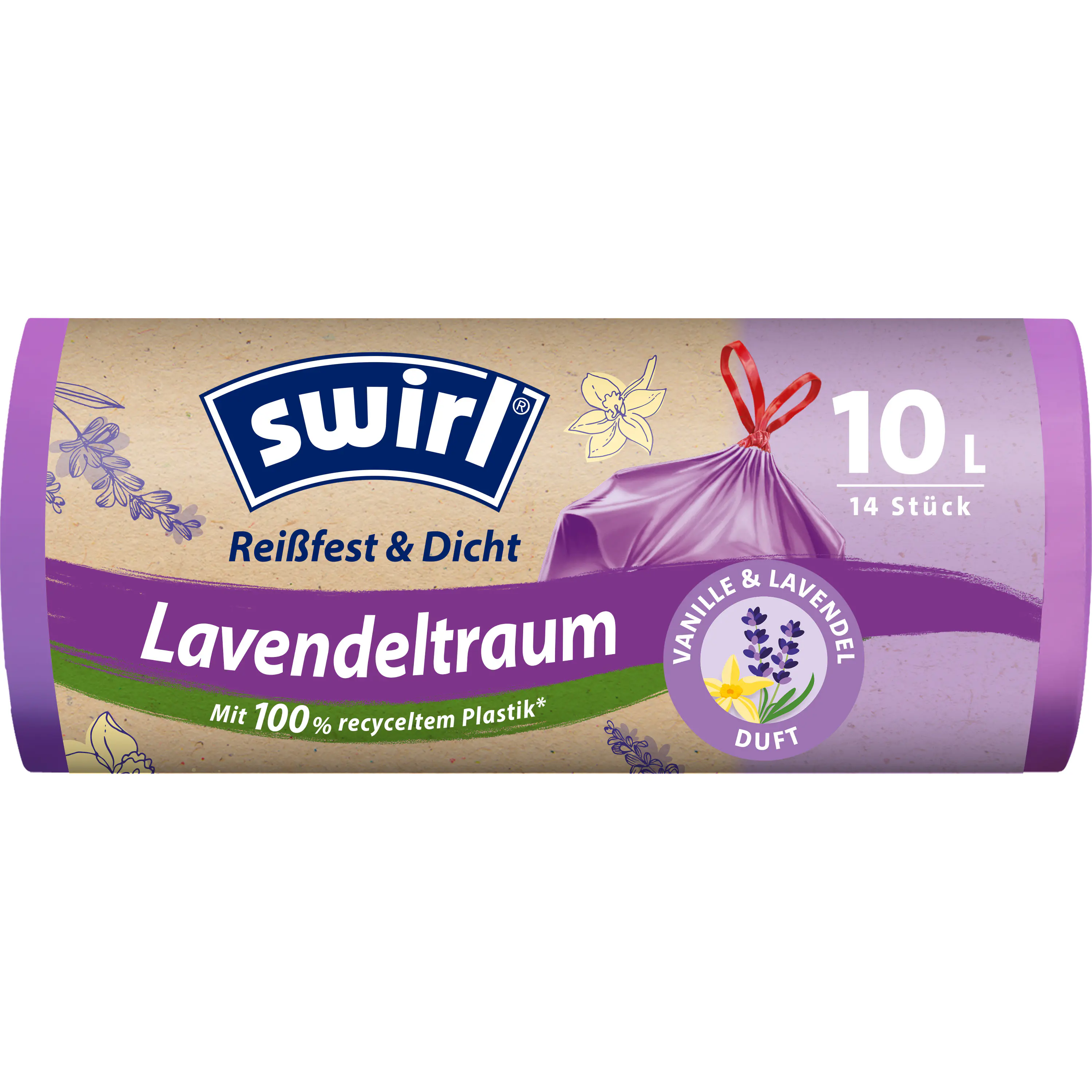 Swirl® 10 l Duft-Müllbeutel Lavendeltraum Reißfest & Dicht