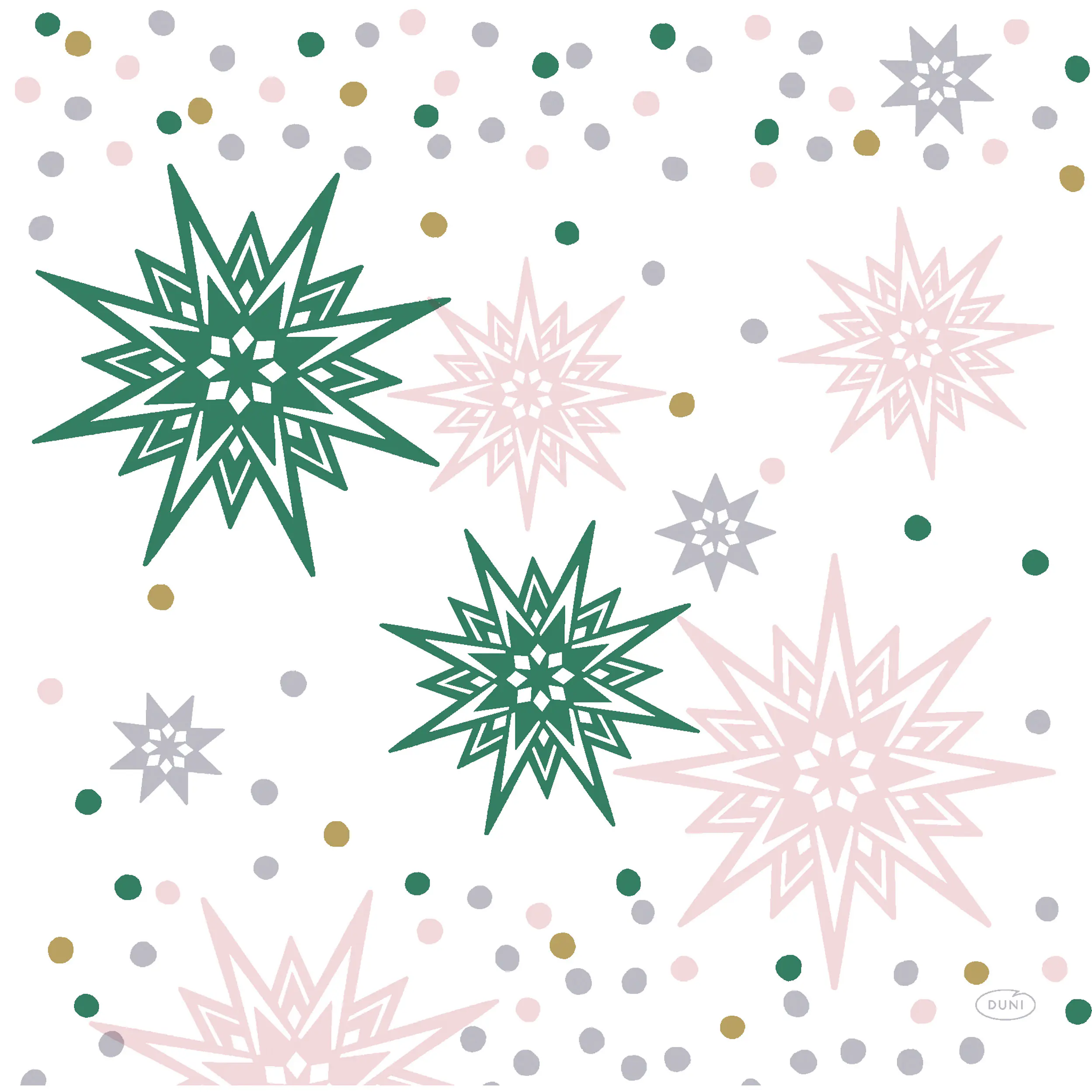 Dunisoft Servietten Noel Stars multi 40 x 40 cm - 12er Pack