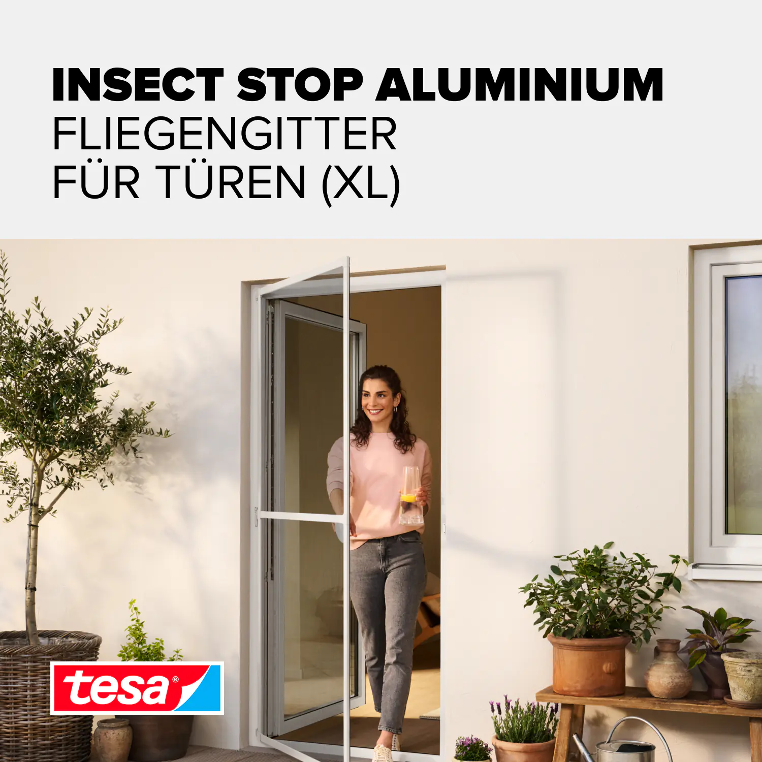 tesa Fliegengitter-Tür Comfort im Alurahmen 120 x 240 cm weiß