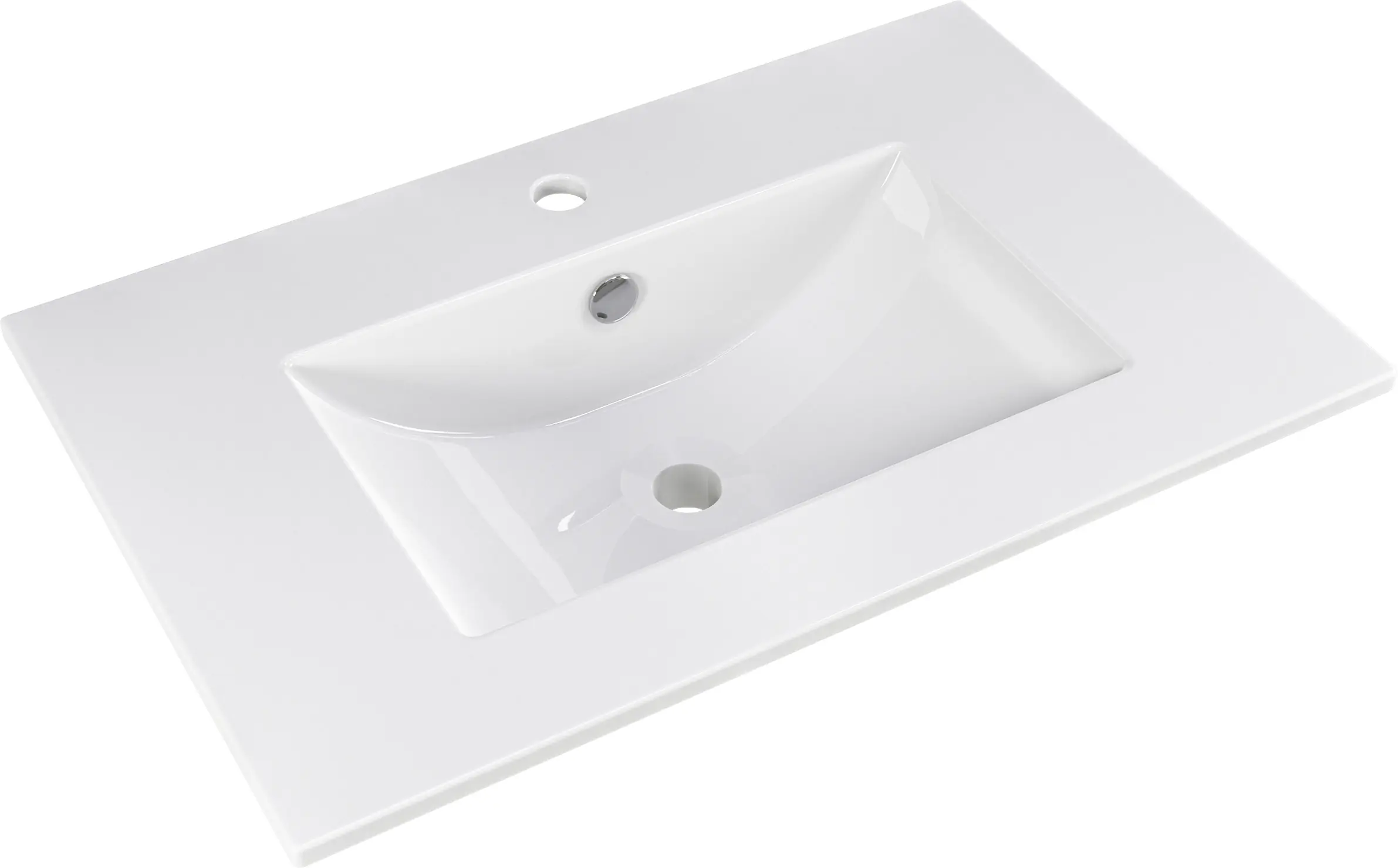 Pelipal Badmöbel-Set 6040 Schneeweiß Glanz/Weiß Glanz mit Keramik-Waschtisch + Midischrank 107 cm