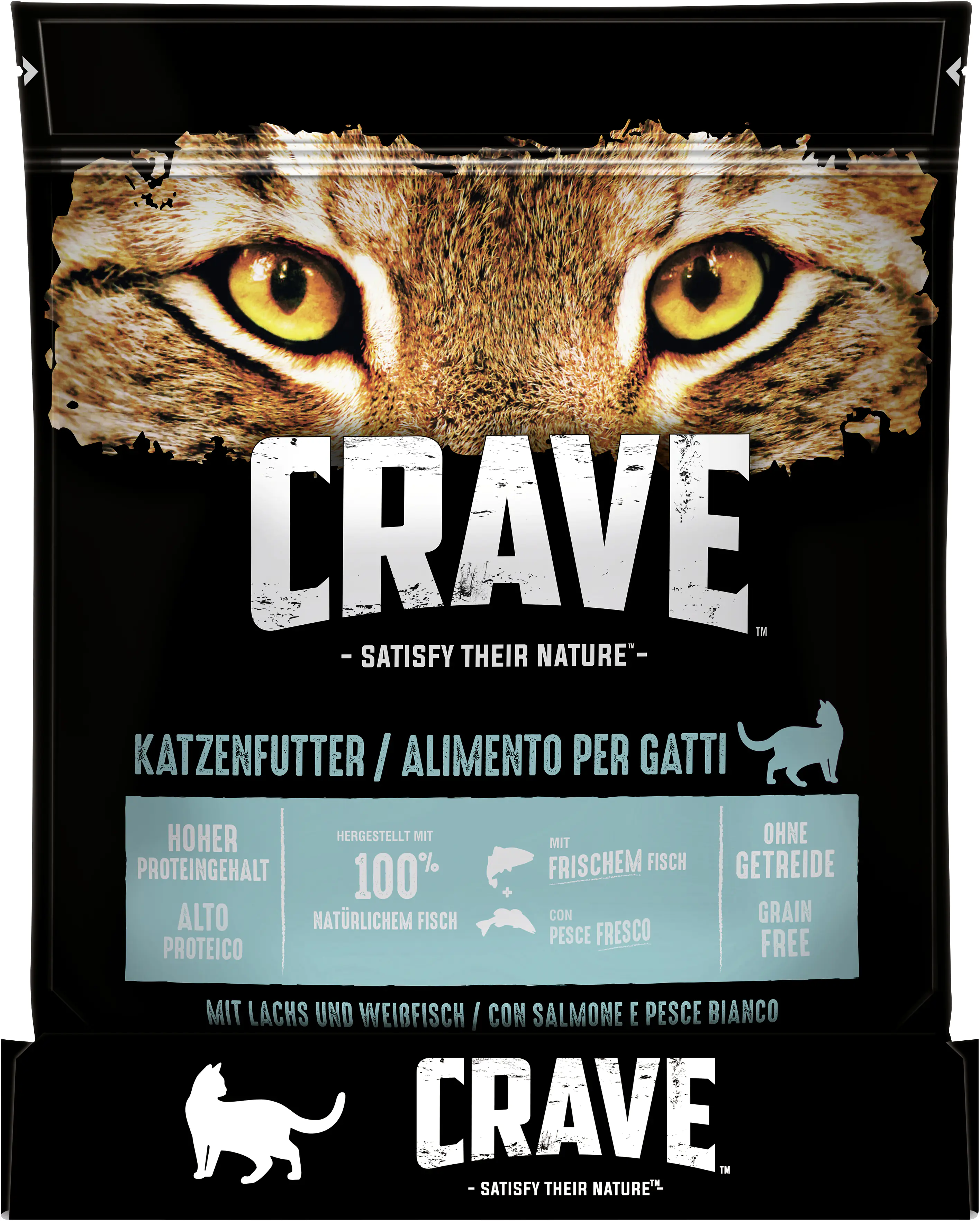 Crave Adult mit Lachs und Weissfisch Katzenfutter 750 g