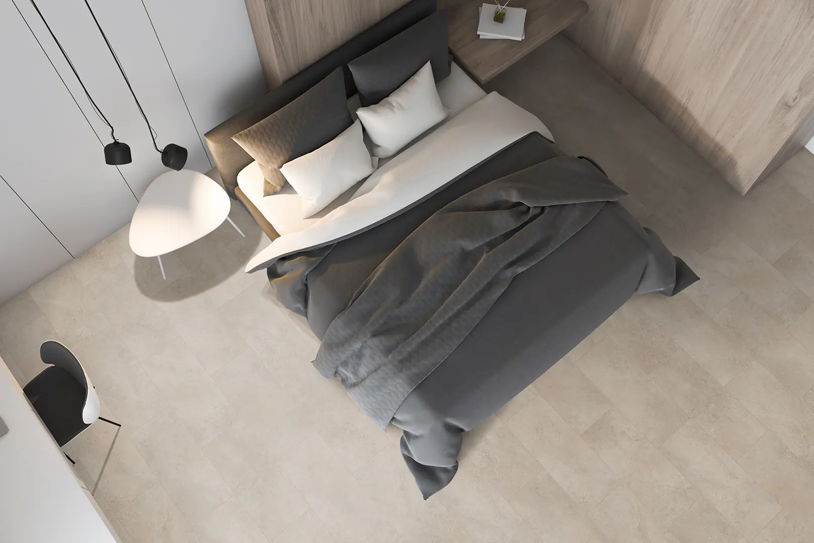 Classen Vinylboden Fliese HydroClick mit Trittschalldämmung Betongrau