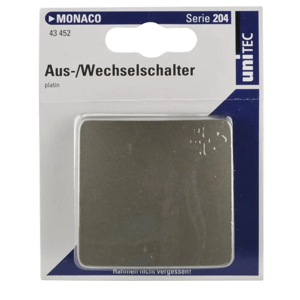 Unitec Aus-/Wechselschalter Monaco mit Wippe platin Unitec Aus-/Wechselschalter Monaco mit Wippe platin