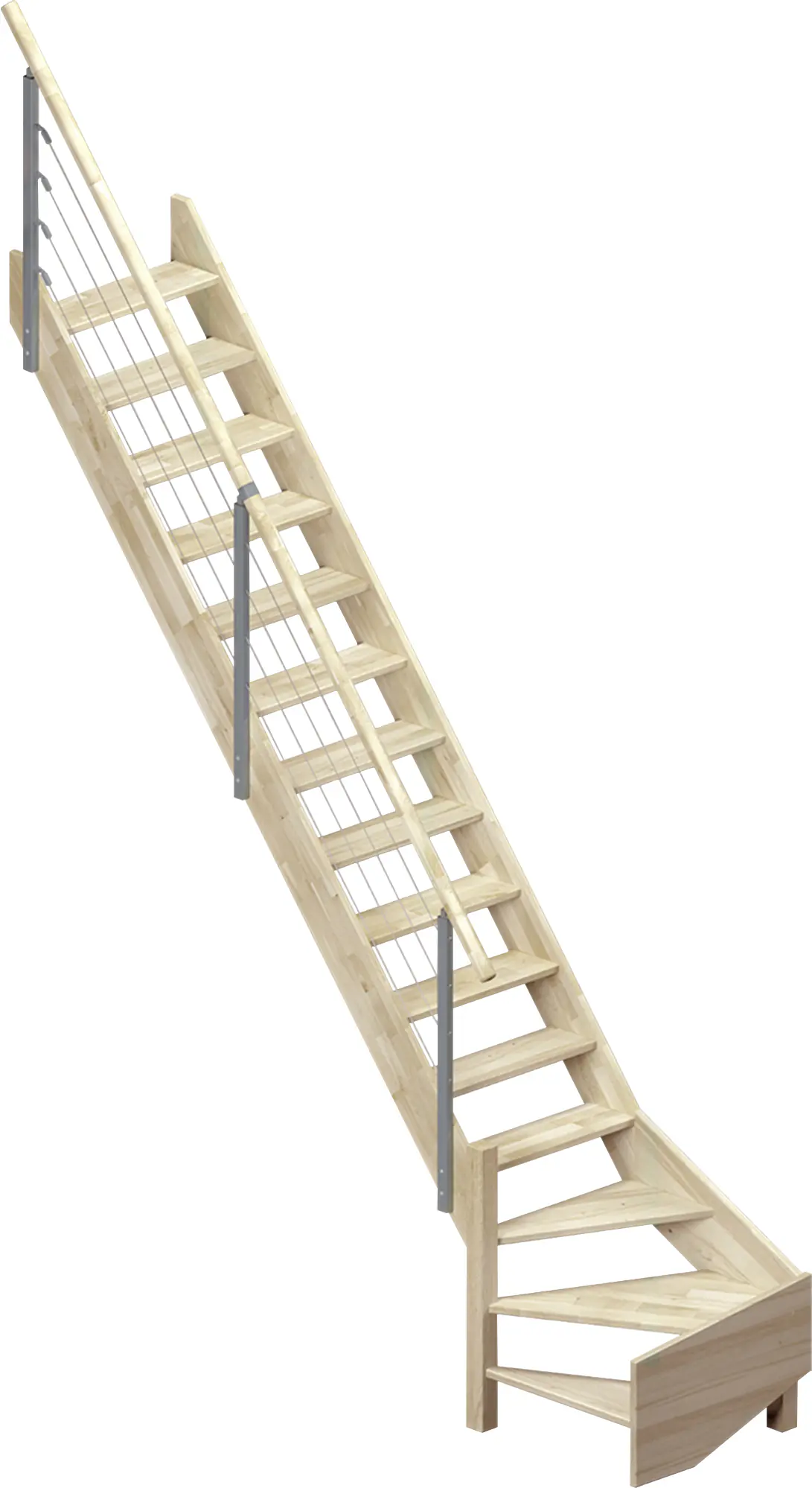 Dolle Raumspartreppe Brest Eiche 1/4gewendelt unten links