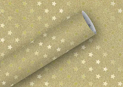 Braun & Company Geschenkpapier Glamour Stars gold 1,5 m x 70 cm Braun & Company Geschenkpapier Glamour Stars gold 1,5 m x 70 cm