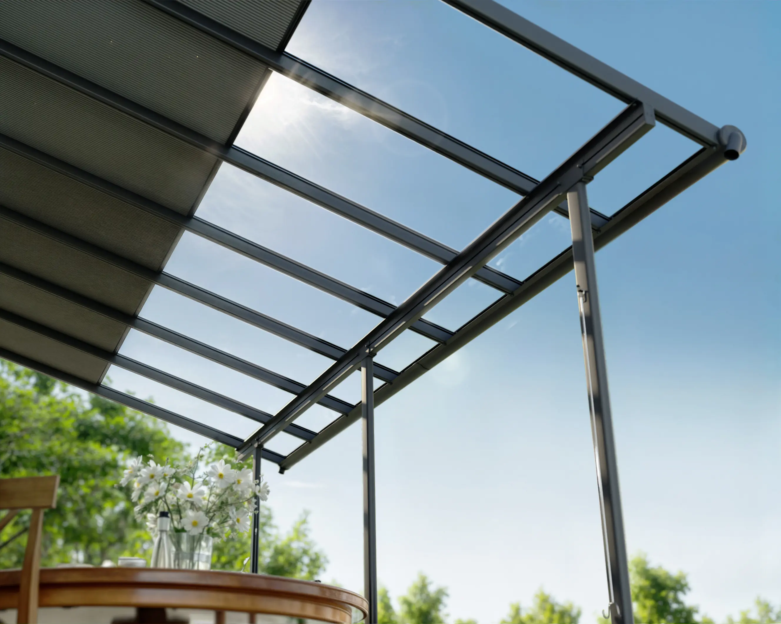 Canopia Terrassenüberdachung Sierra Cabrio 555 x 295 cm grau 