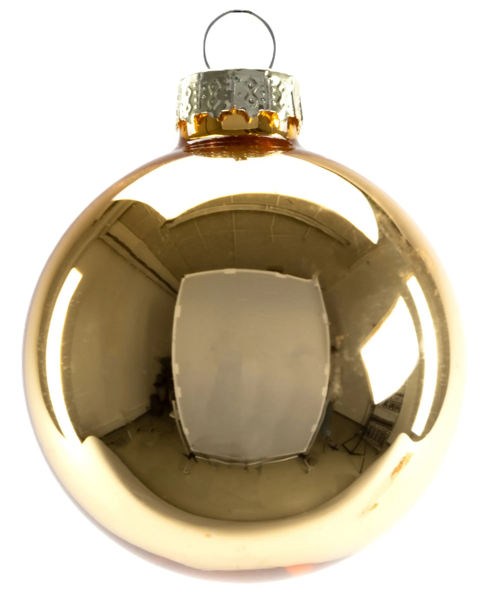 Trendline Weihnachtskugeln aus Glas Ø 6 cm wollweiß-gold-bernstein 20 Stück